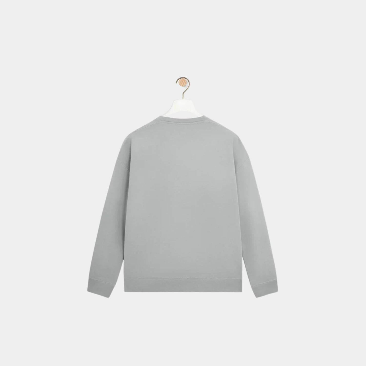 Loewe Regular Fit Sweatshirt in Cotton with LOEWE Anagram Applique, Light Grey, Back