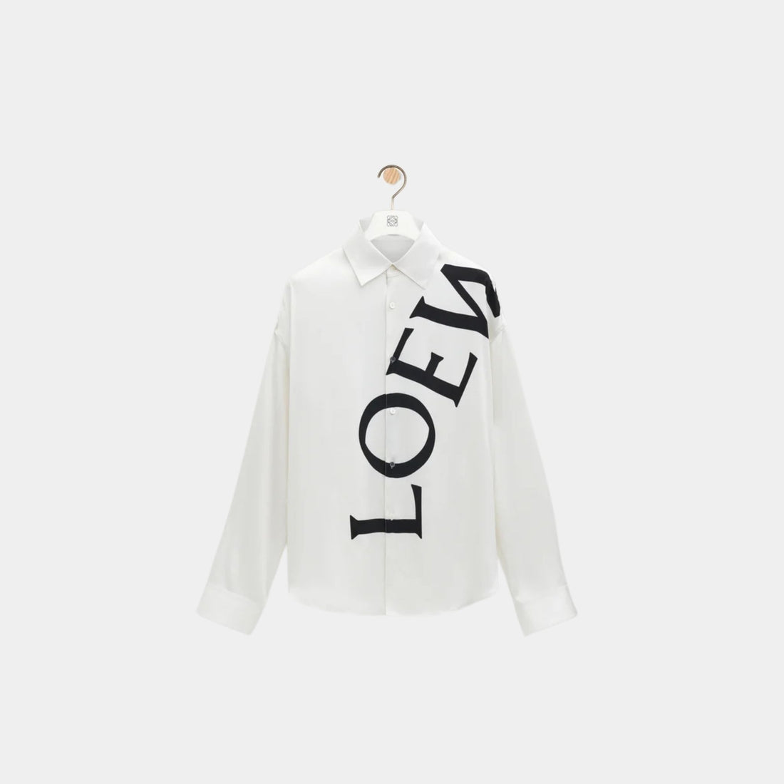 Loewe Shirt in Silk with oversized LOEWE Print, Front