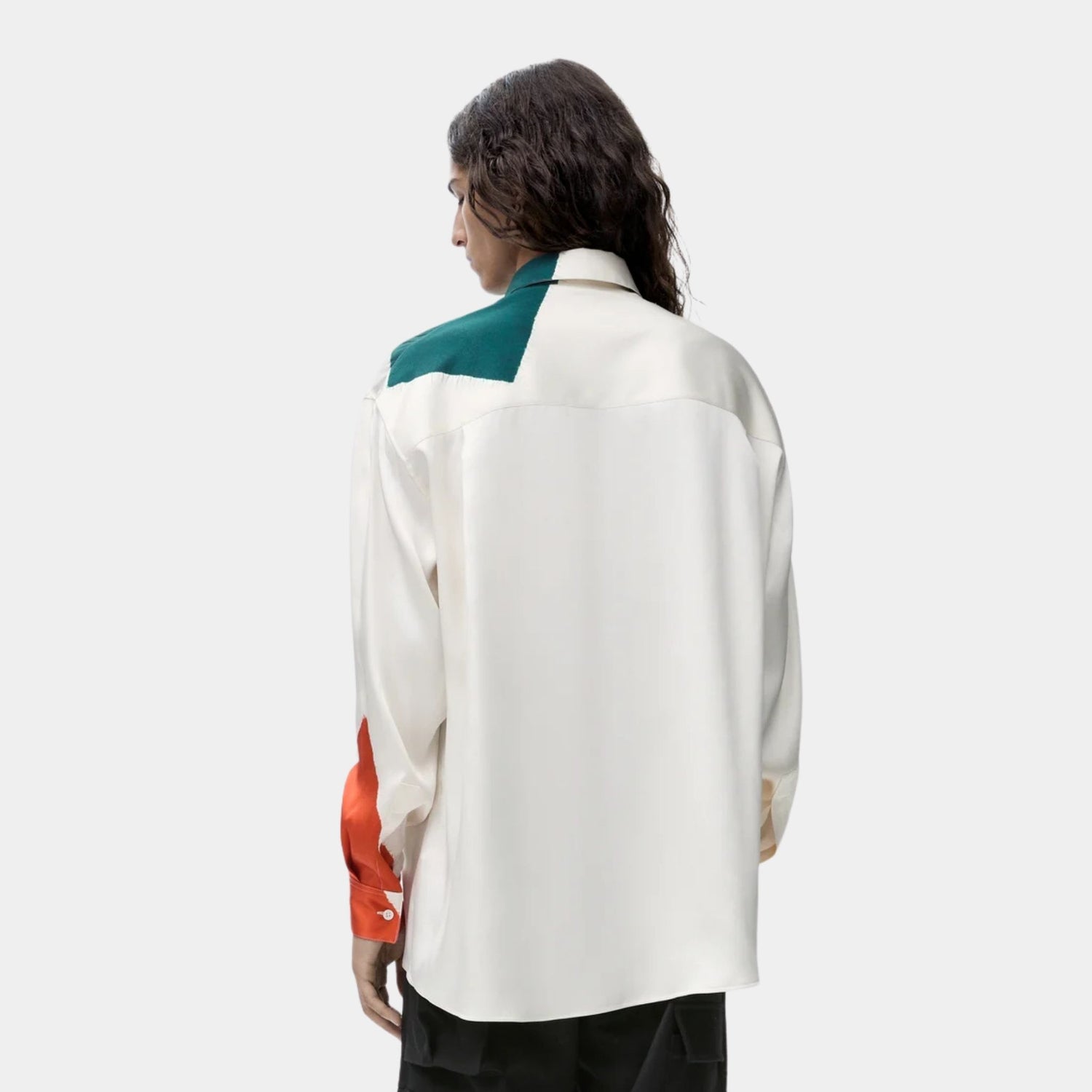 Loewe Shirt in Silk with Shibori Inspired Shapes Print, Back