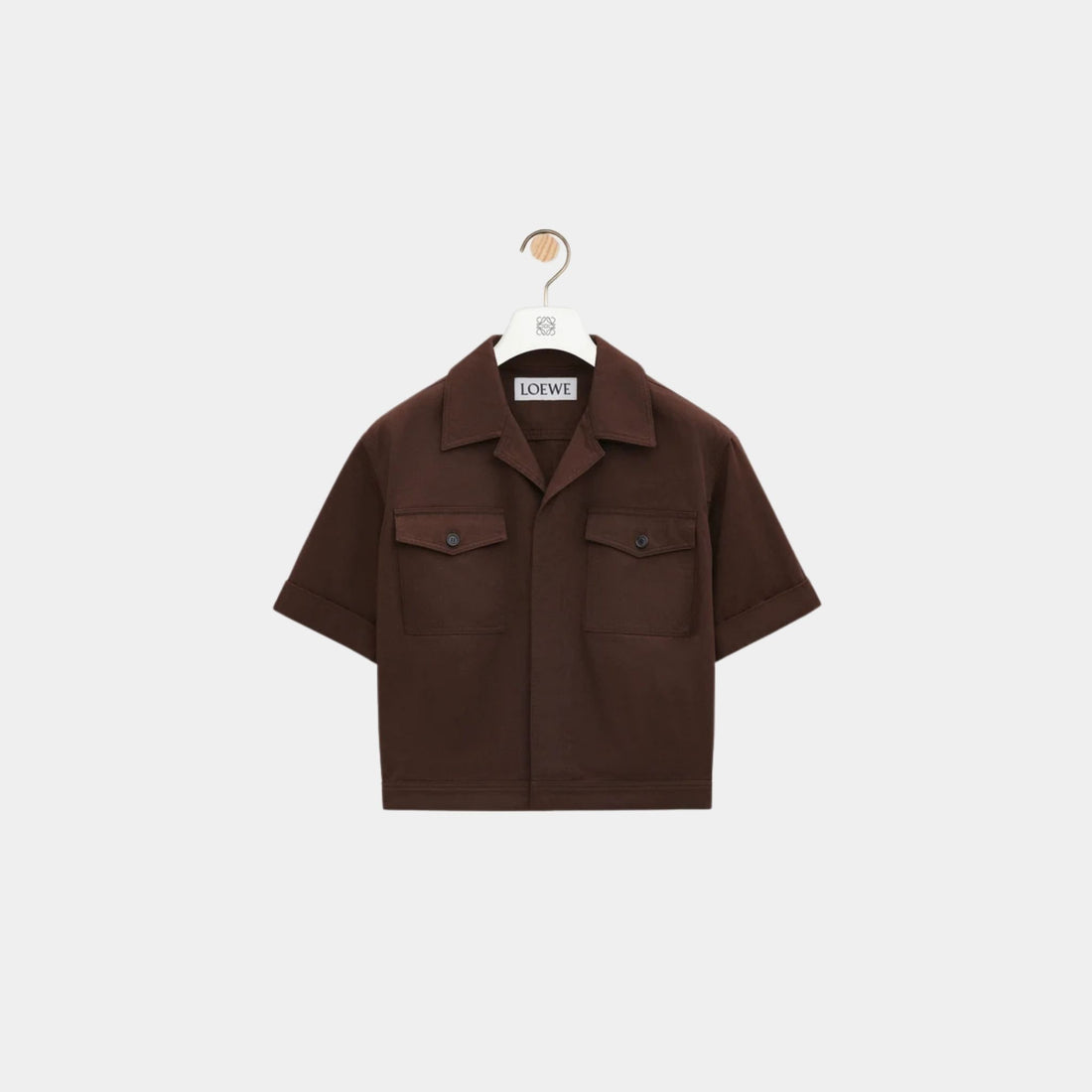 Loewe Short Sleeve Shirt in Lightweight Compact Cotton, Front