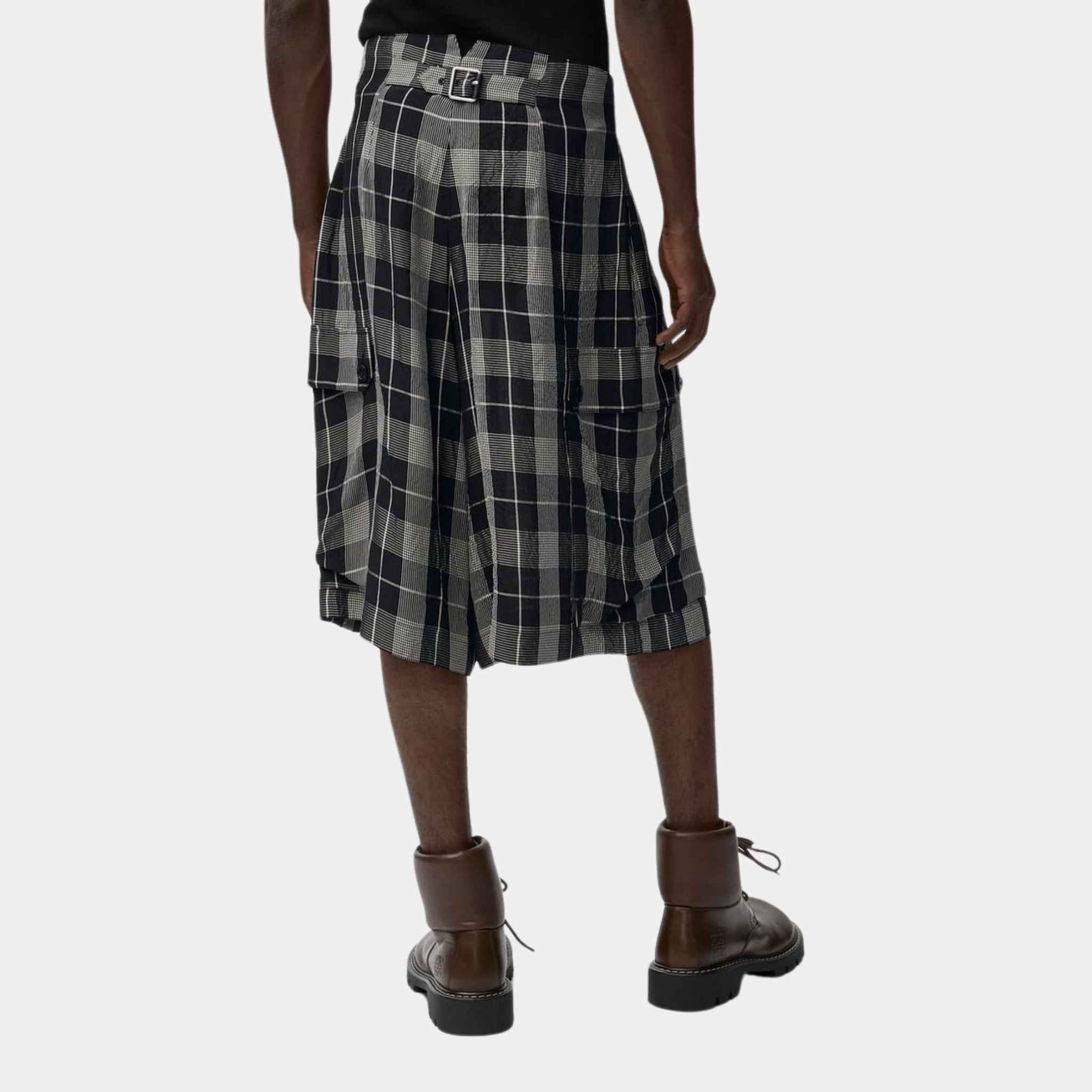 Loewe Shorts in Viscose with Allover Check Pattern, Back