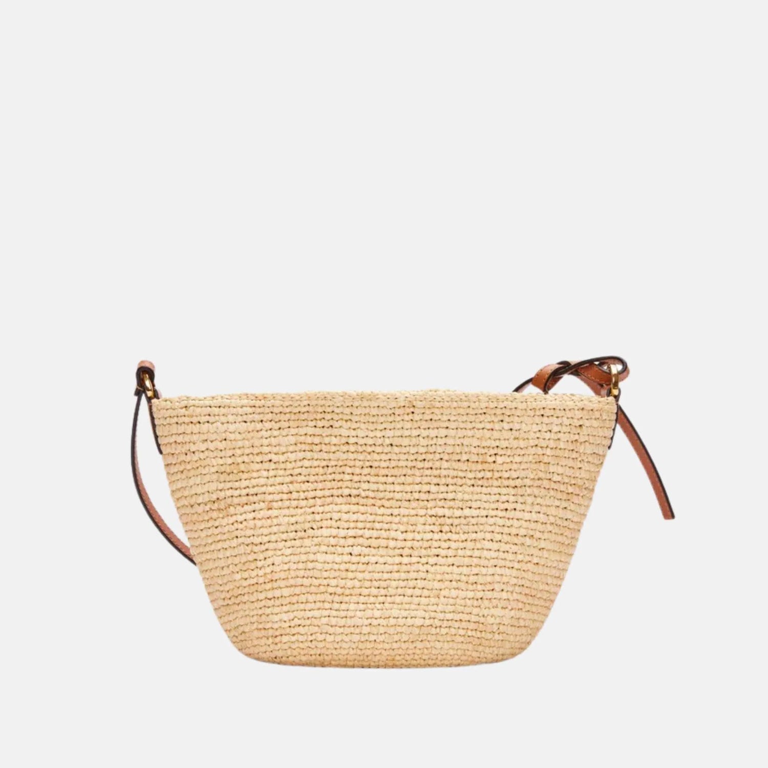 Loewe Slit Pochette Bag in Raffia and Calfskin, Back