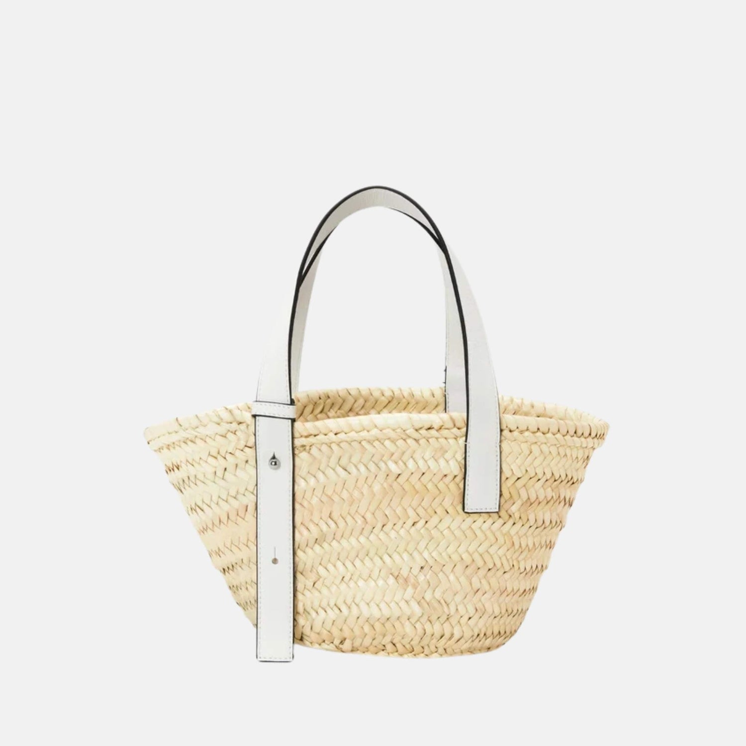 Loewe Small Basket Bag in Palm Leaf and Calfskin, Back