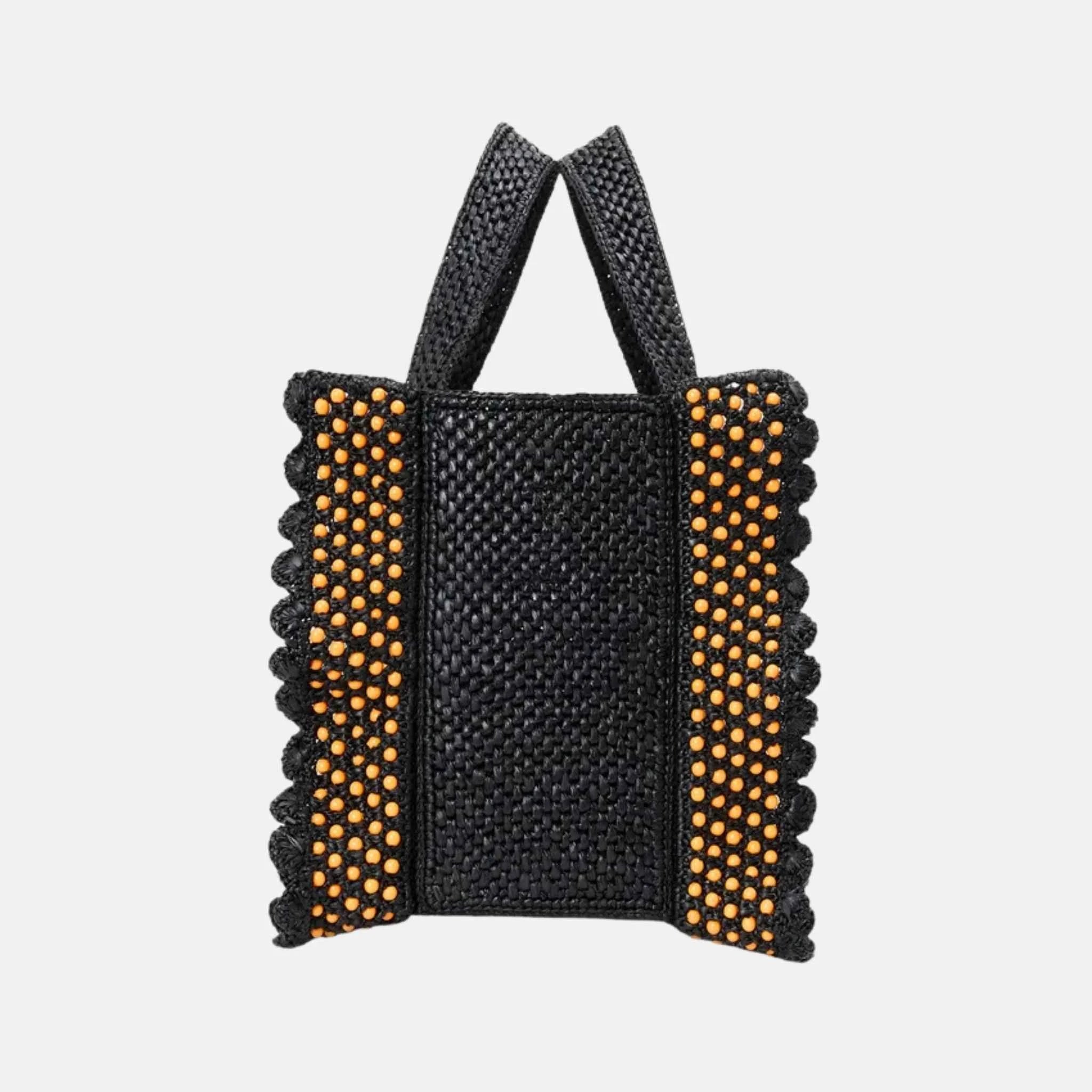 Loewe Small Font Tote in Raffia, Side