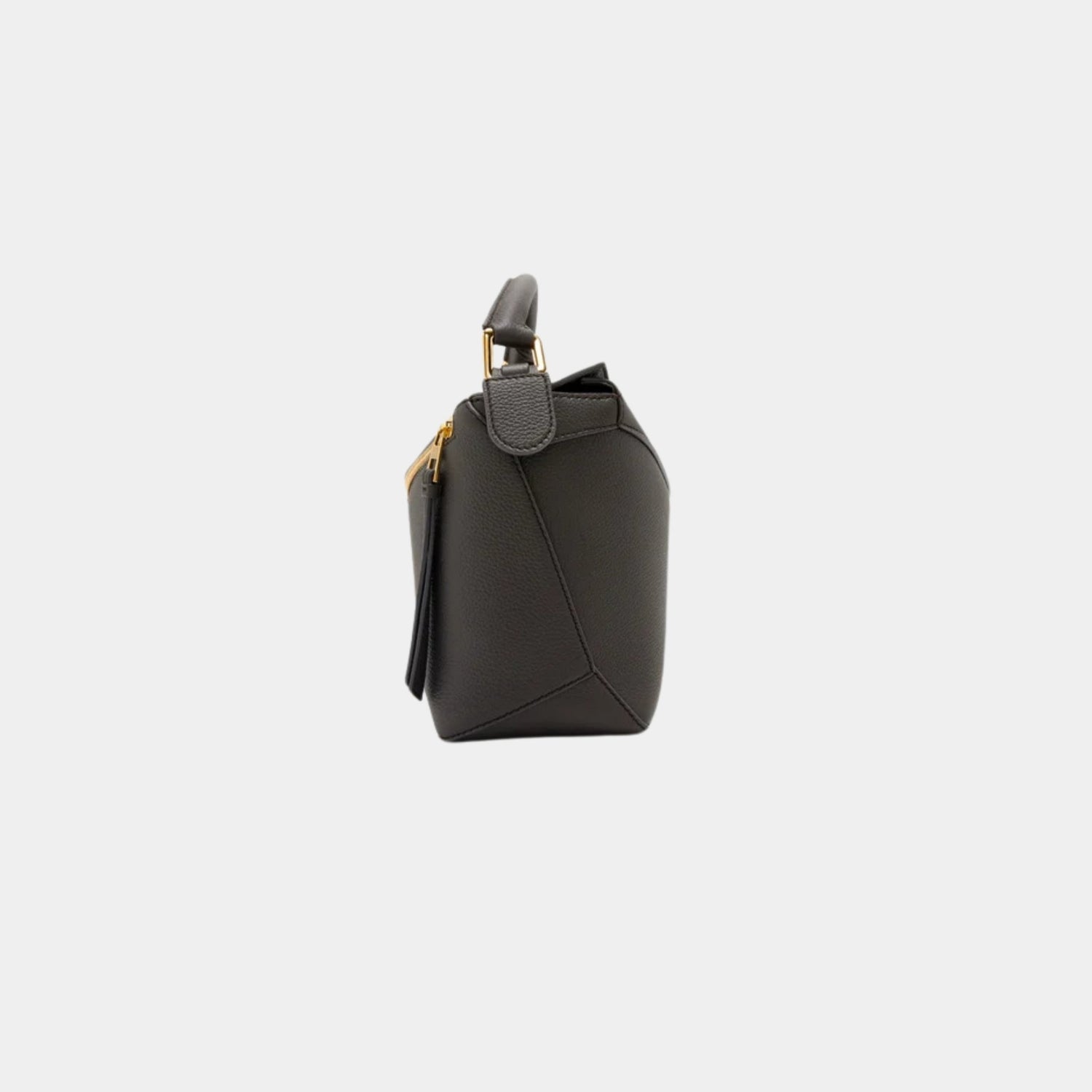 Loewe Small Puzzle Bag In Soft Grained Calfskin, Dark Grey, Side