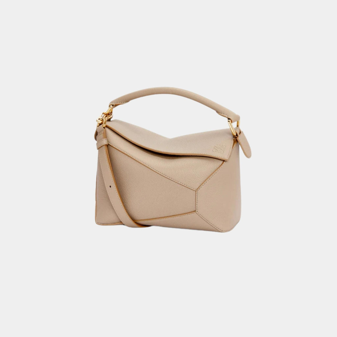 Loewe Small Puzzle Bag In Soft Grained Calfskin, Sand, Front