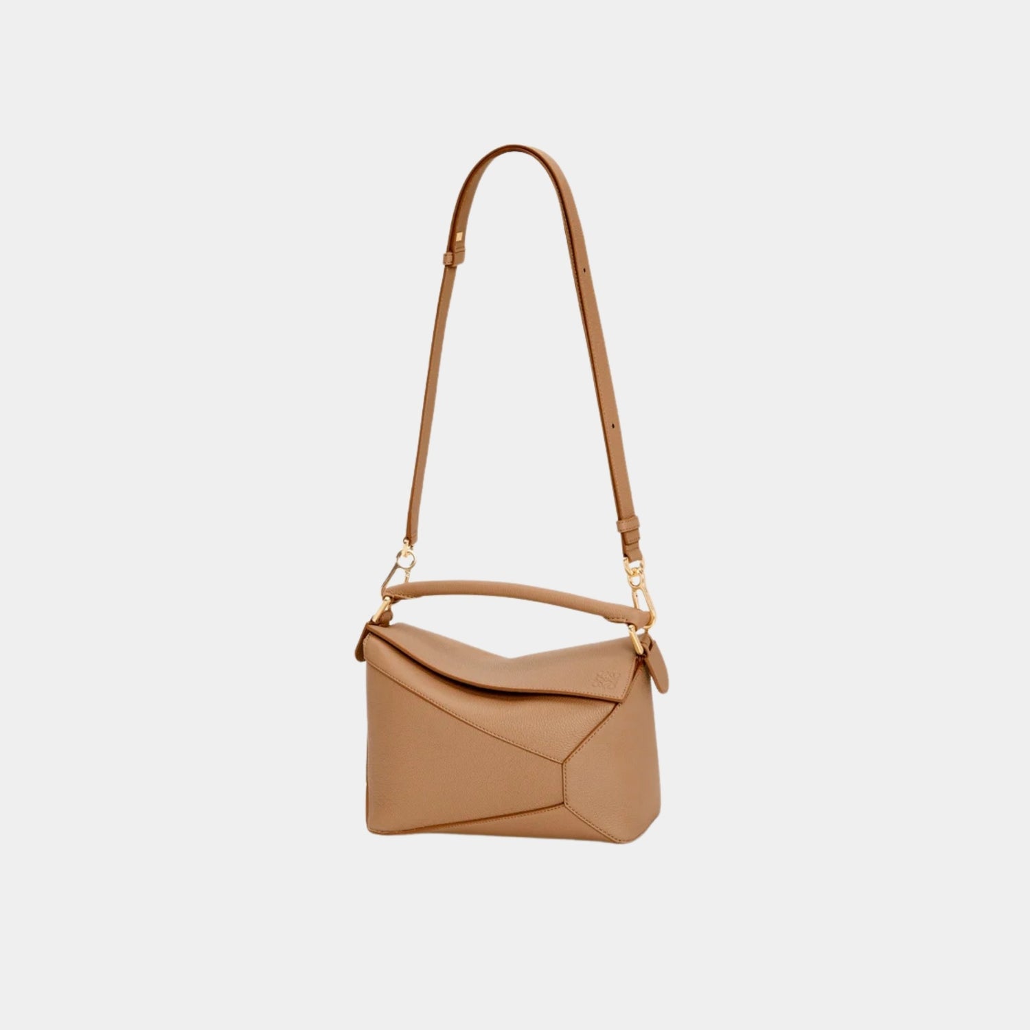 Loewe Small Puzzle Bag In Soft Grained Calfskin, Toffee, Strap