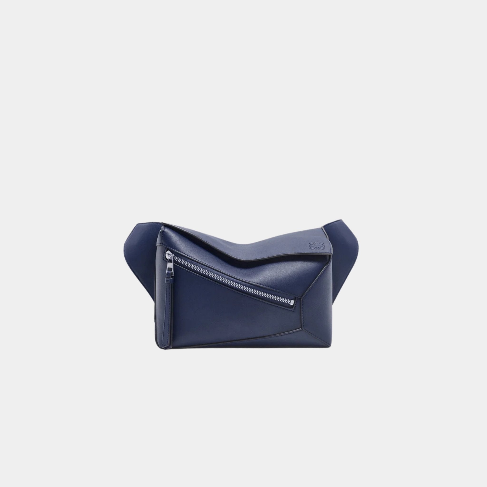 Loewe Small Puzzle Belt Bag Classic Calf Leather, Abyss Blue, Front