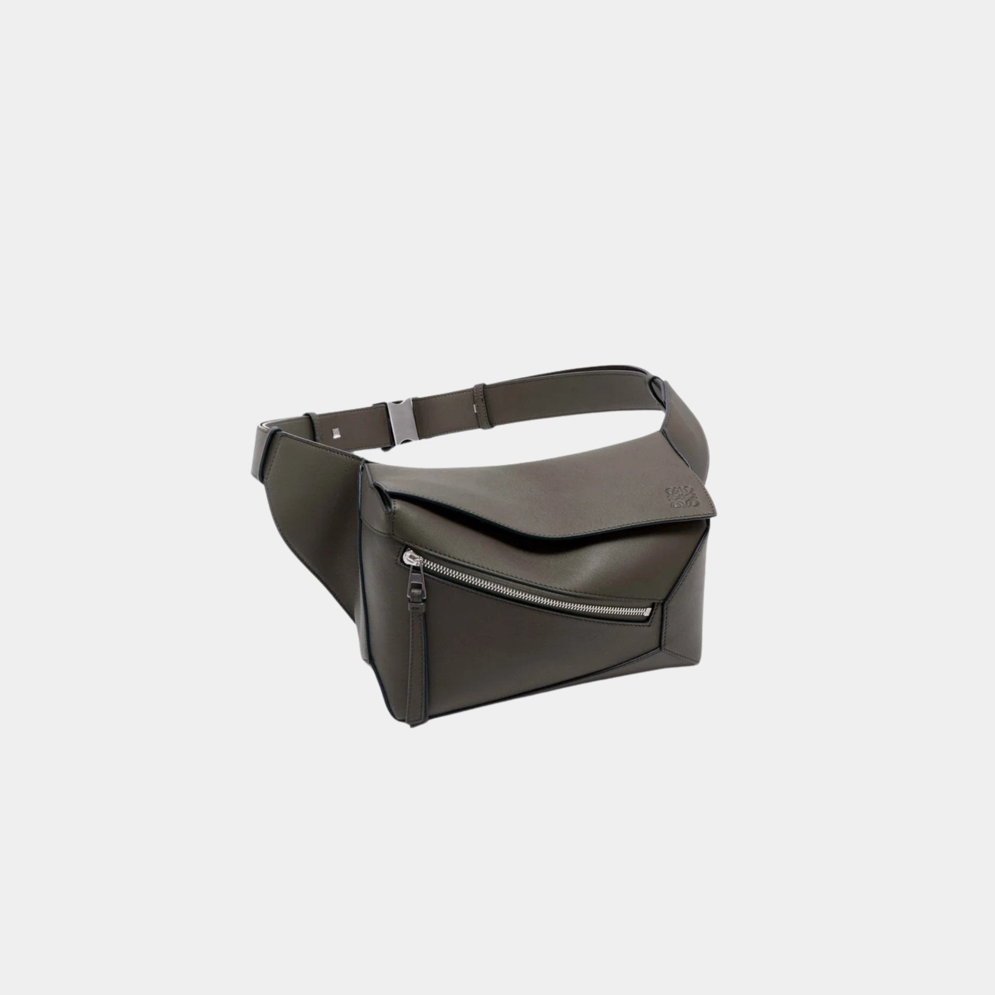 Loewe Small Puzzle Belt Bag Classic Calf Leather, Dark Gray, Side