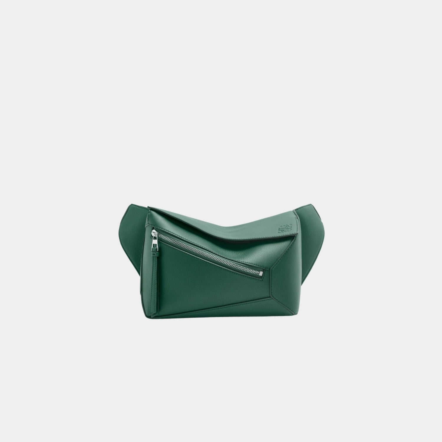Loewe Small Puzzle Belt Bag Classic Calf Leather, Evergreen, Front