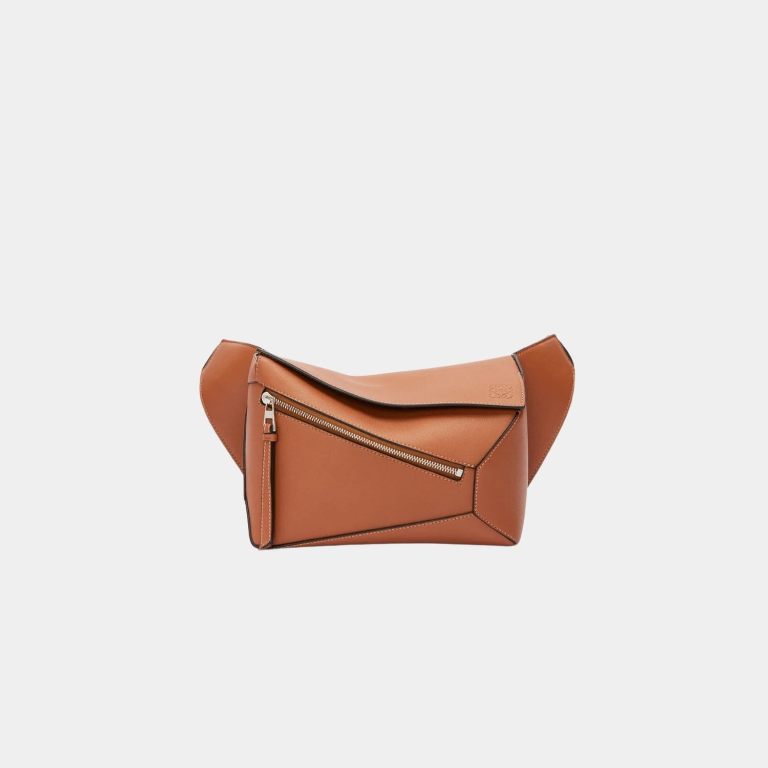 Loewe Small Puzzle Belt Bag Classic Calf Leather, Tan, Front