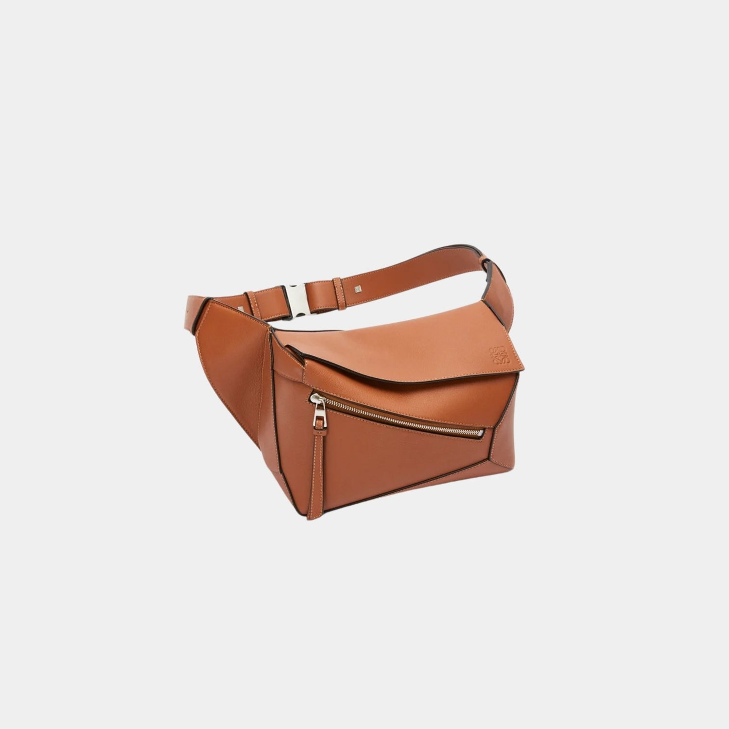 Loewe Small Puzzle Belt Bag Classic Calf Leather, Tan, Side