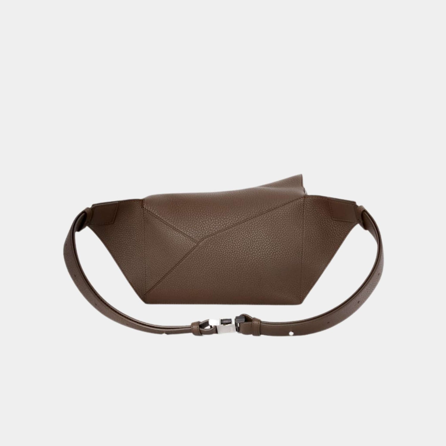 Loewe Small Puzzle Bumbag In Grained Calfskin, Oxblood, Back
