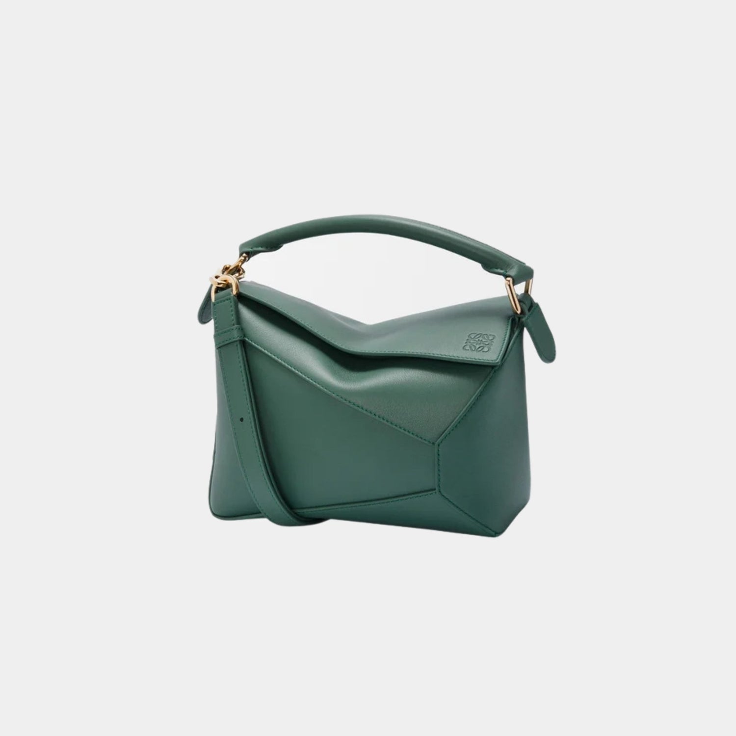 Loewe Small Puzzle Edge Bag In Classic Calfskin, Vetiver, Front