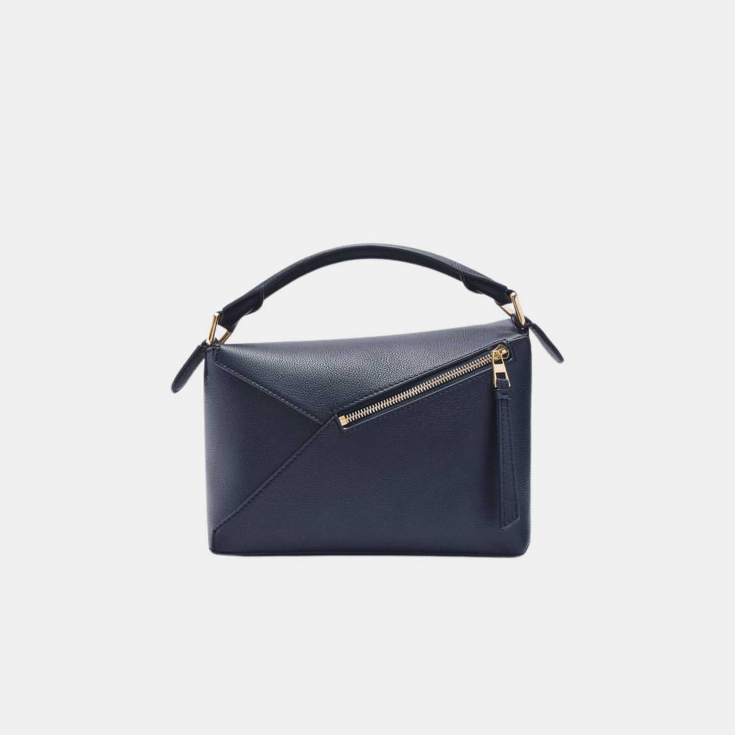 Loewe Small Puzzle Edge Bag In Soft Grained Calfskin, Deep Navy, Back