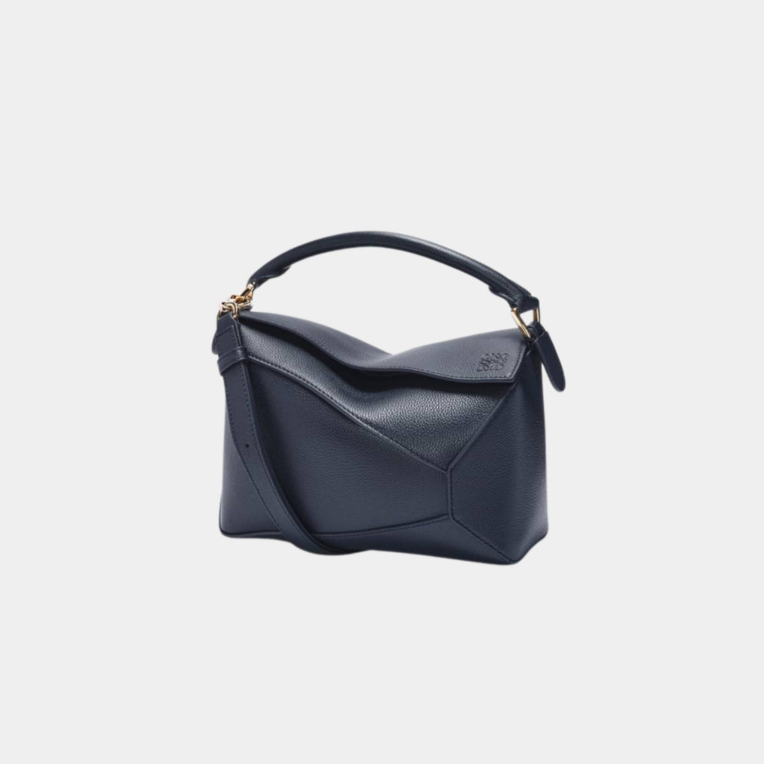 Loewe Small Puzzle Edge Bag In Soft Grained Calfskin, Deep Navy, Front