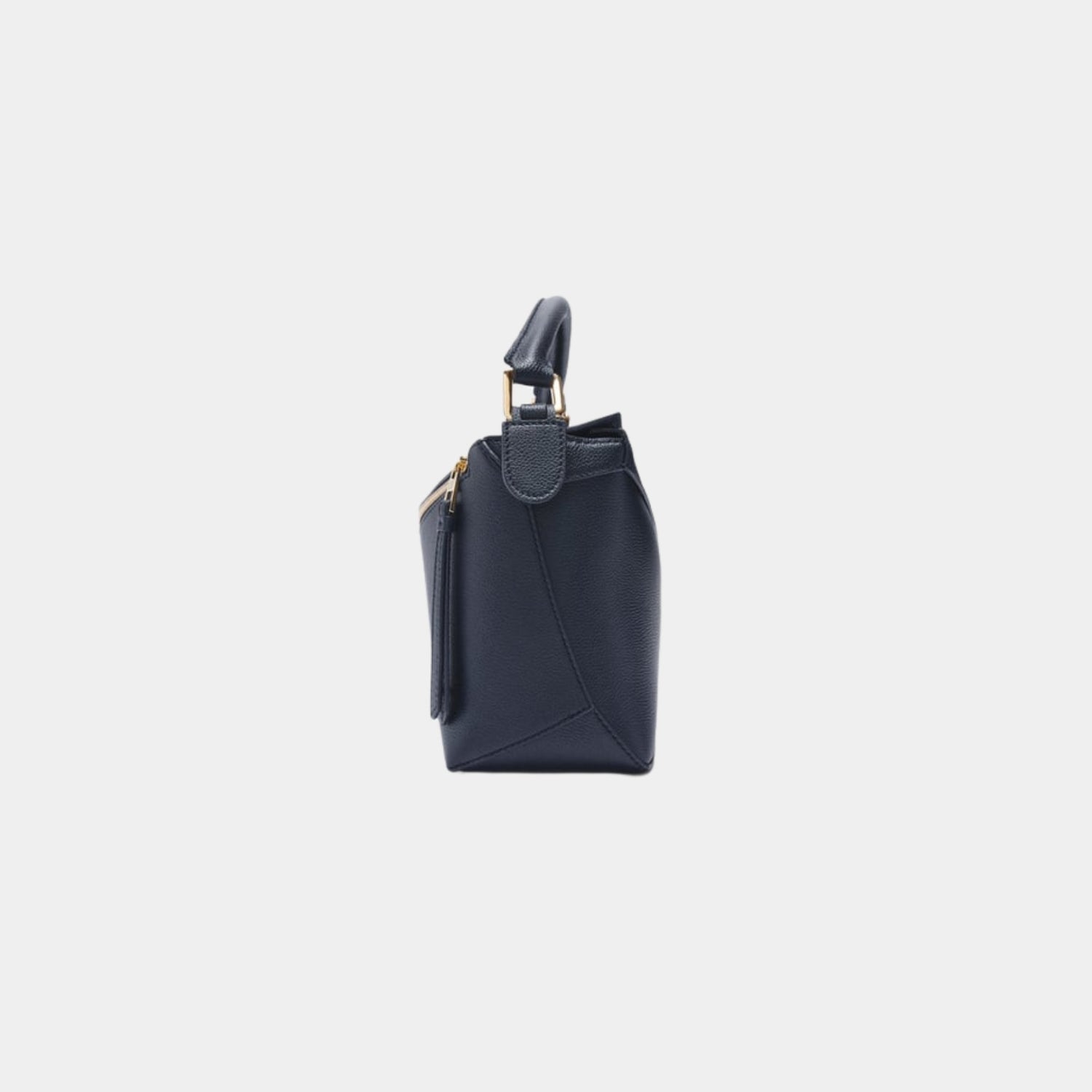 Loewe Small Puzzle Edge Bag In Soft Grained Calfskin, Deep Navy, Side