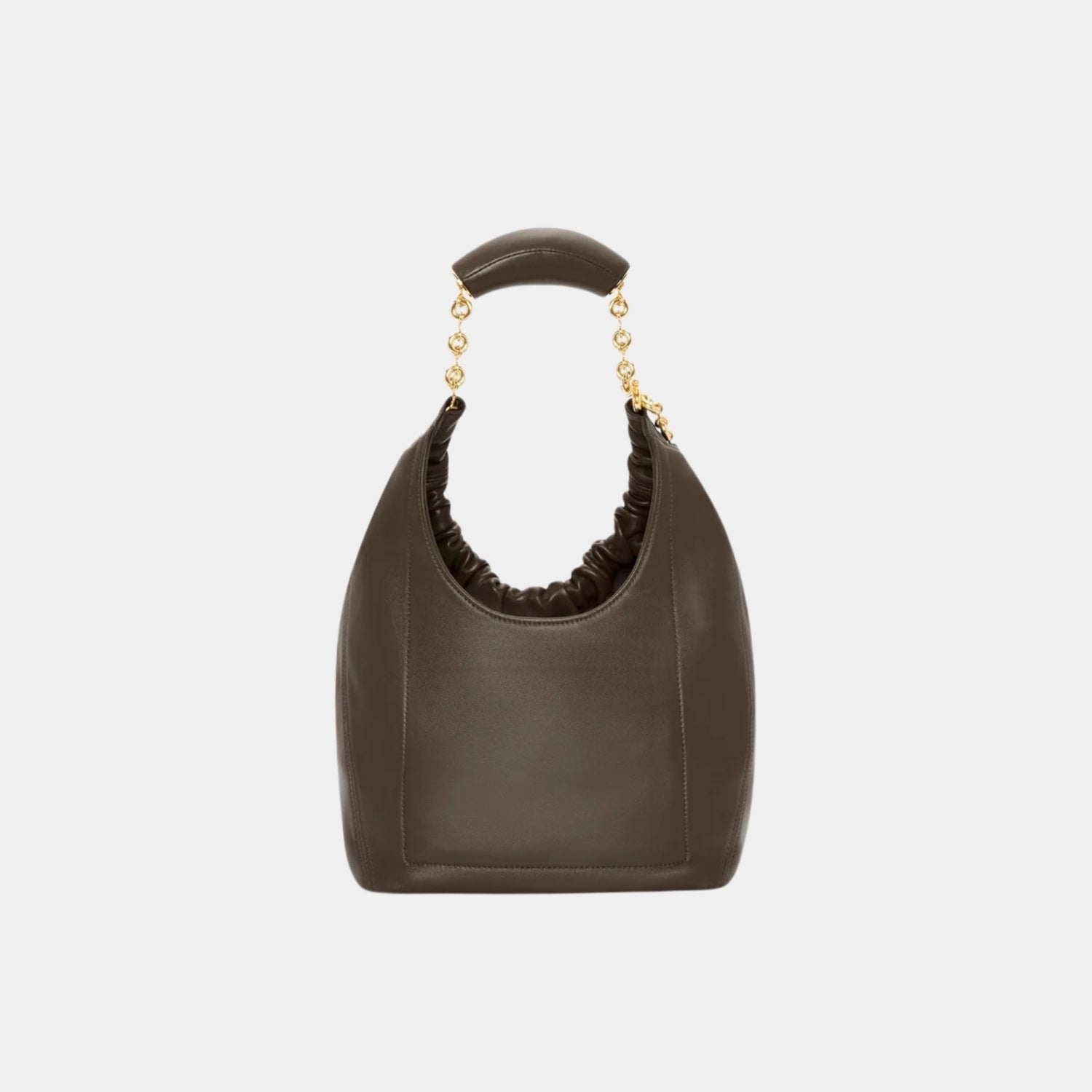 Loewe Small Squeeze Bag In Mellow Nappa Lambskin, Chocolate, Back