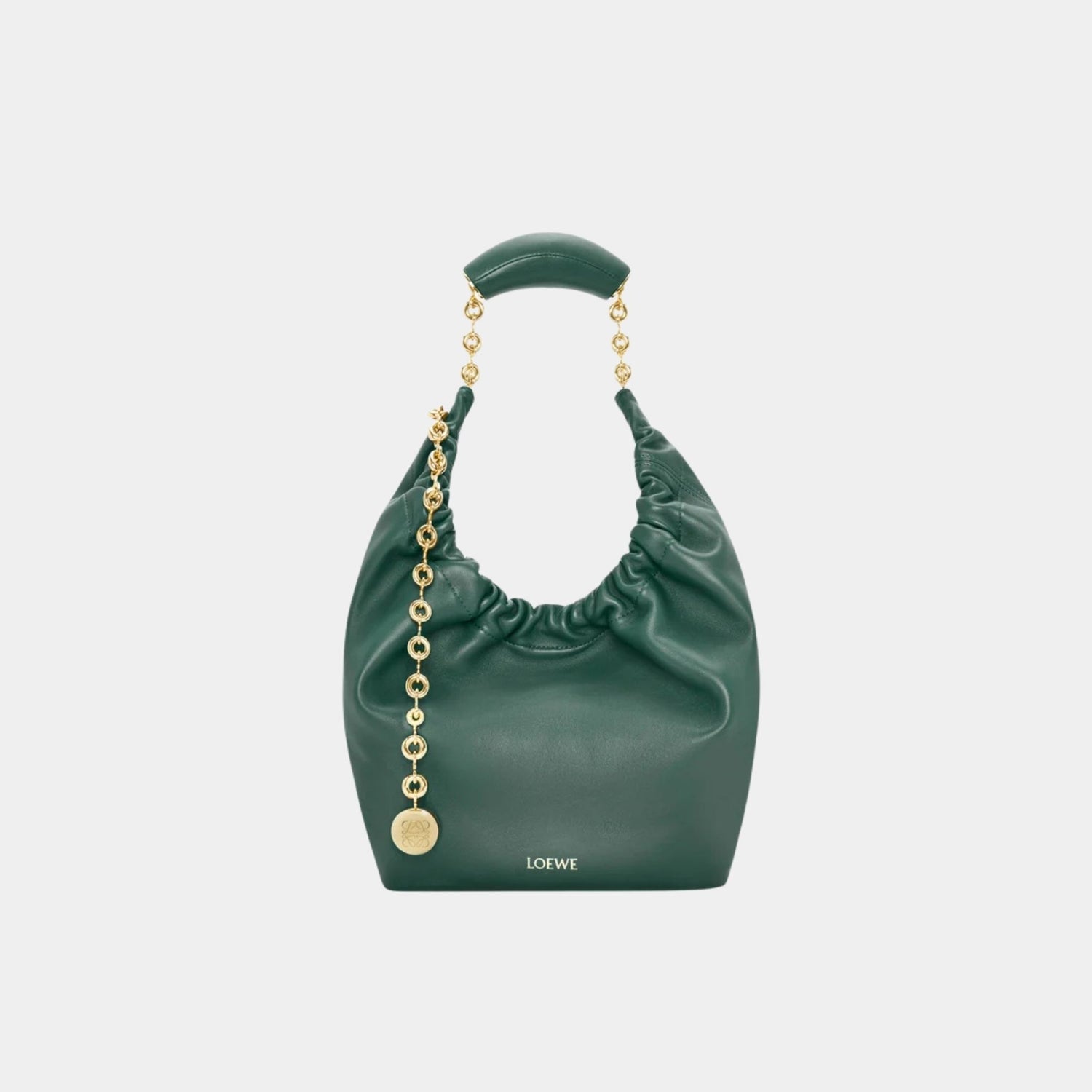 Loewe Small Squeeze Bag In Mellow Nappa Lambskin, Vetiver, Front