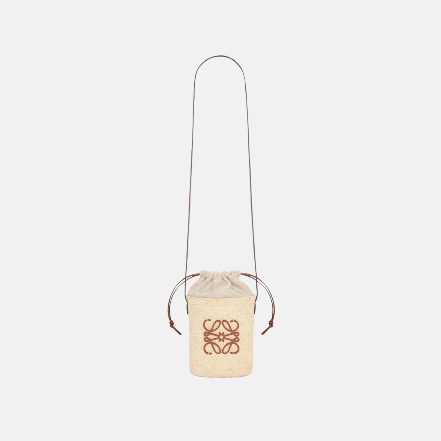 Loewe Square Pocket in Iraca Palm and Calfskin, Full