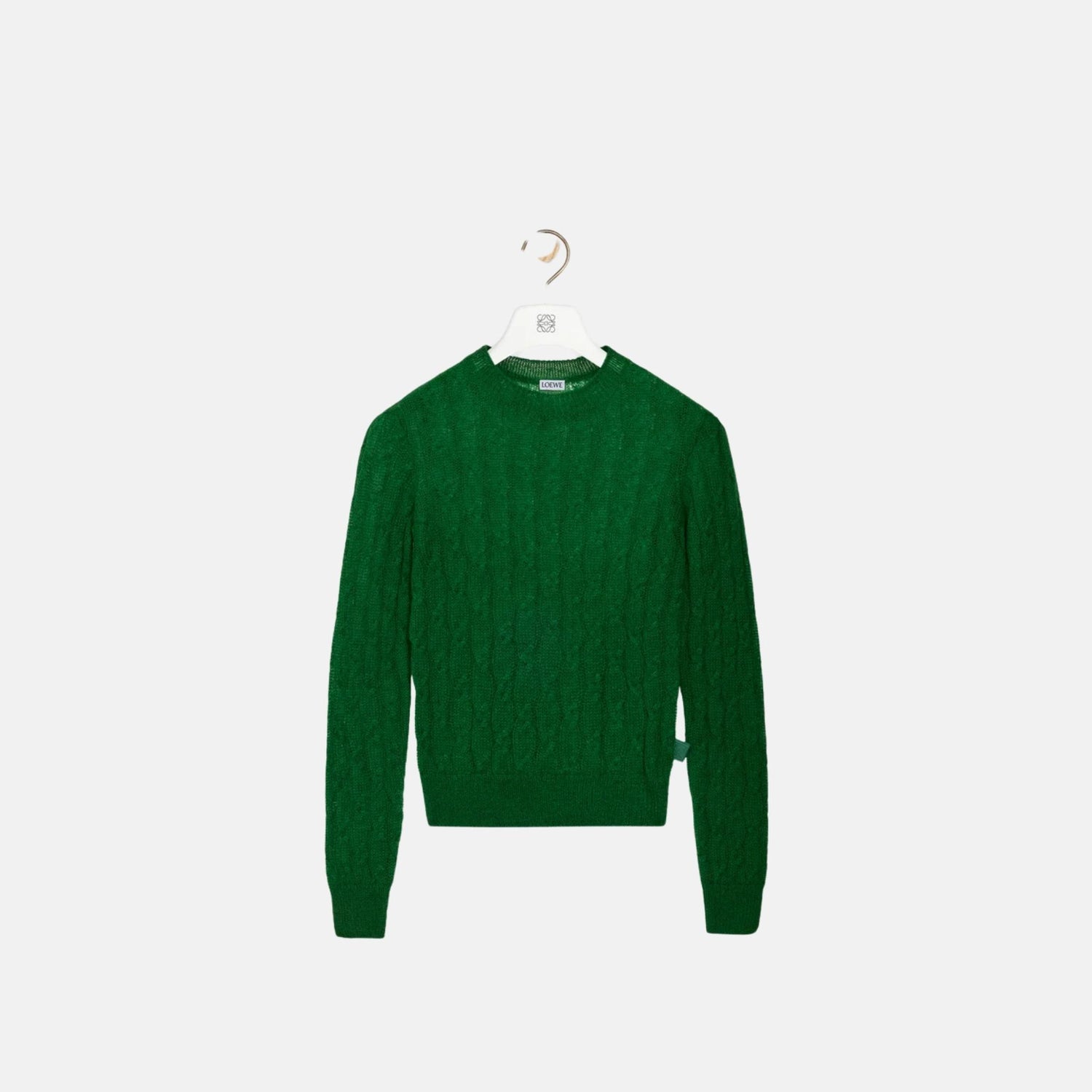 Loewe Sweater In Mohair And Wool Blend, Green, Front