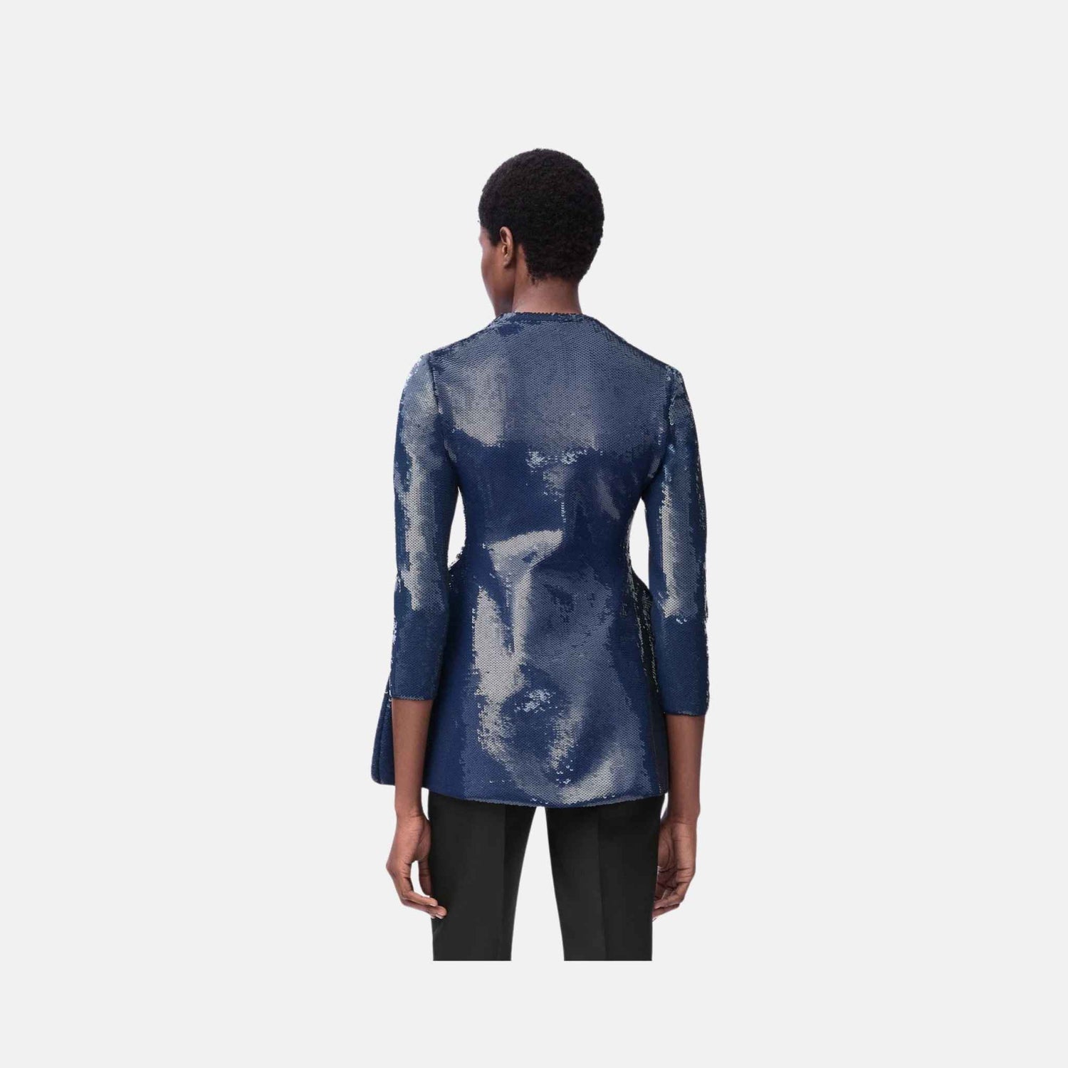 Loewe Top In Viscose Blend, Navy, Back