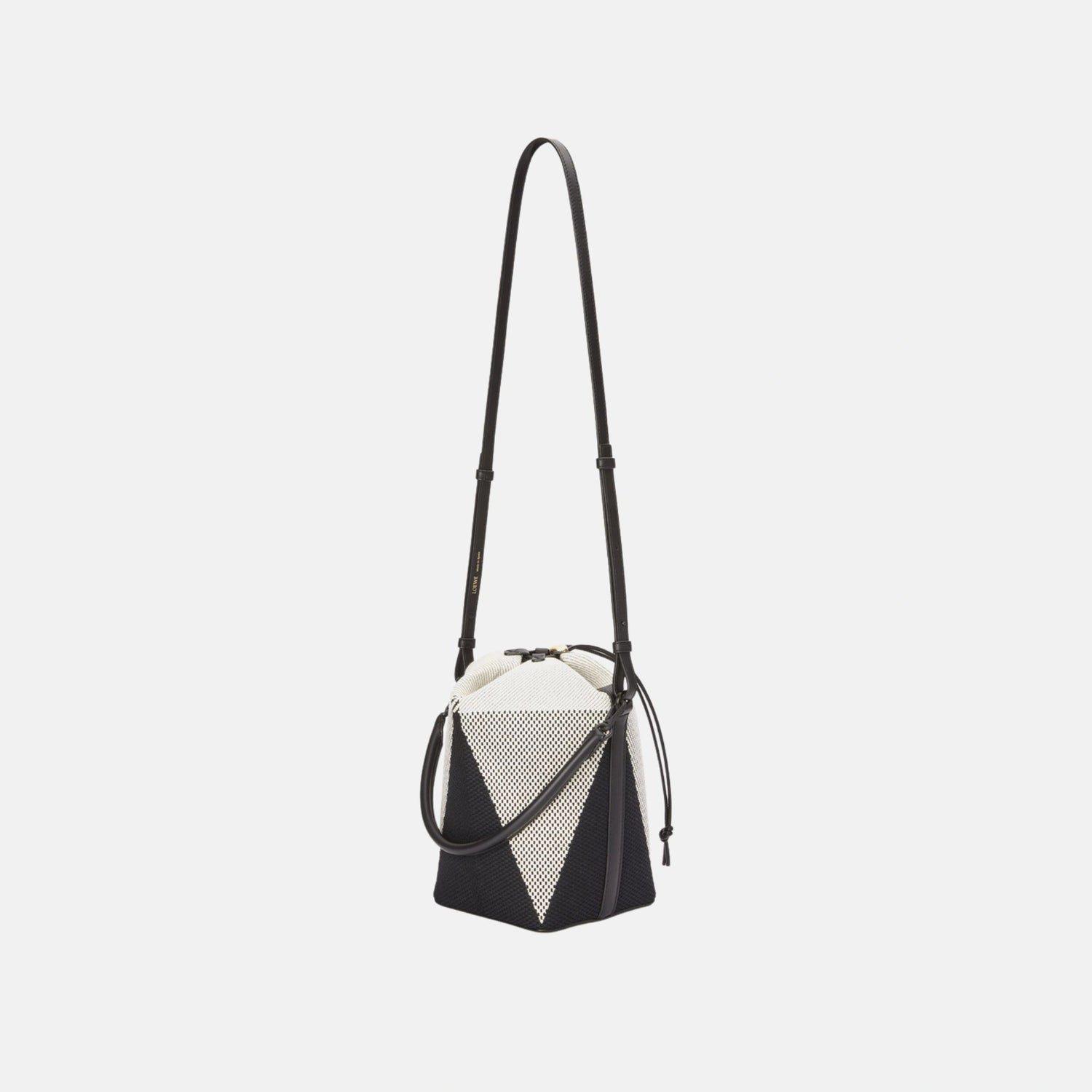 Loewe Treasure Bako Bucket in Canvas Jacquard and Calfskin, Full