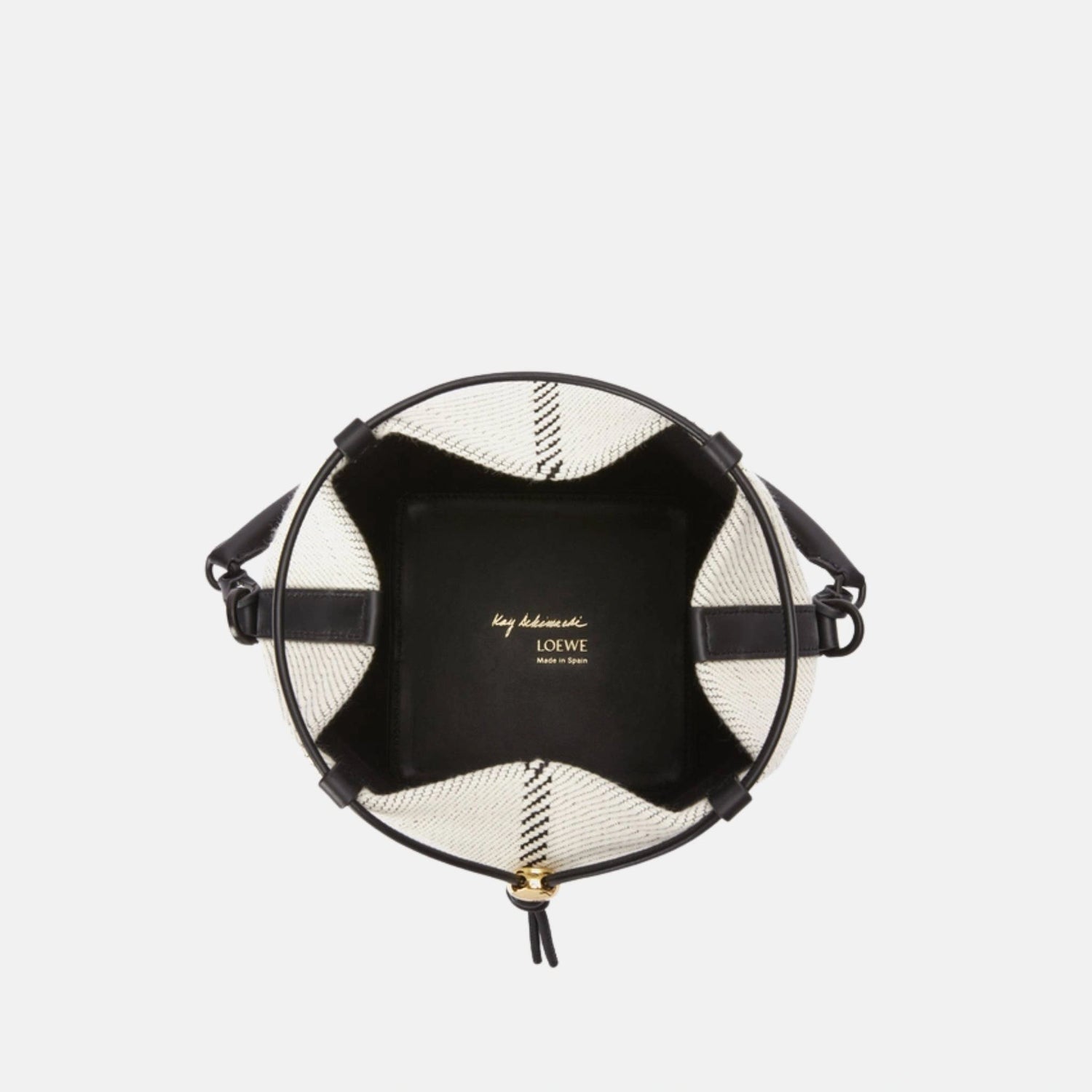 Loewe Treasure Bako Bucket in Canvas Jacquard and Calfskin, Inside