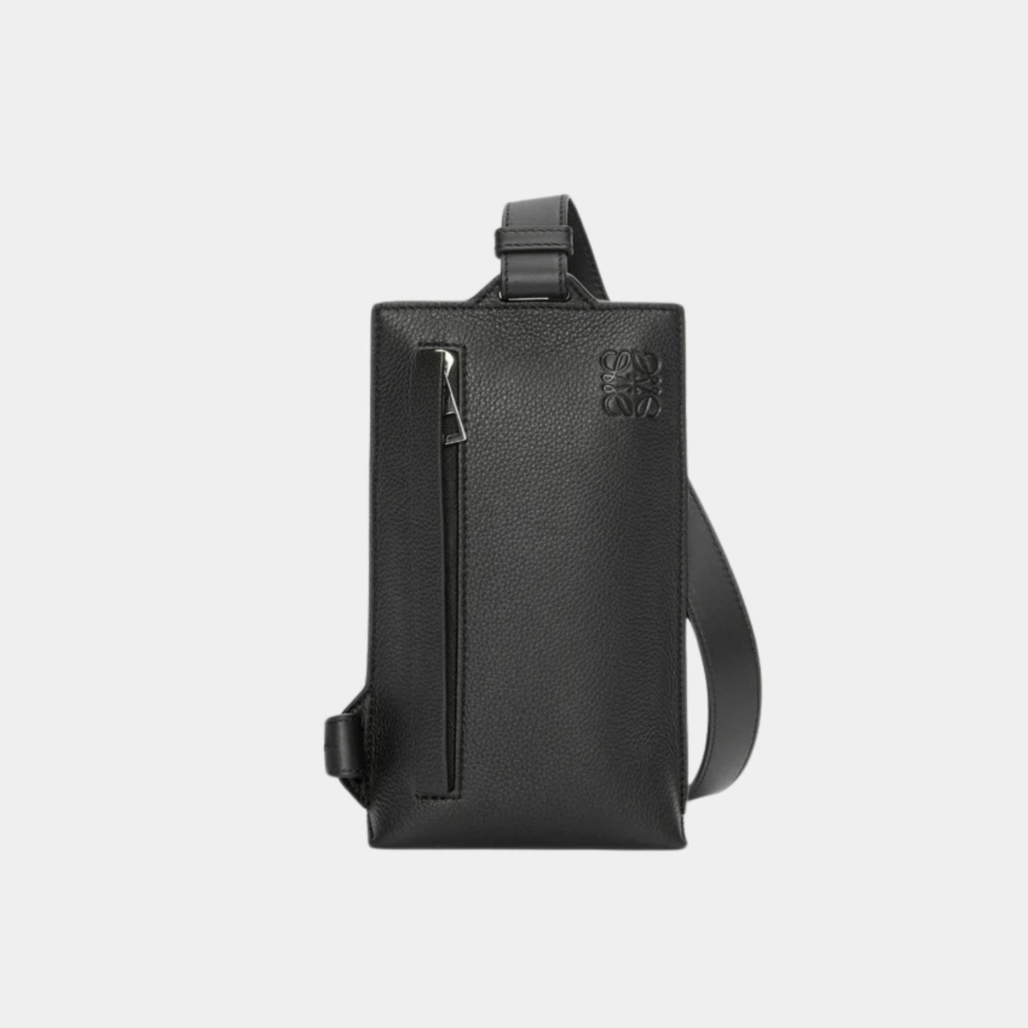 Loewe Vertical T-bag Soft Grained Calfskin, Black, Front