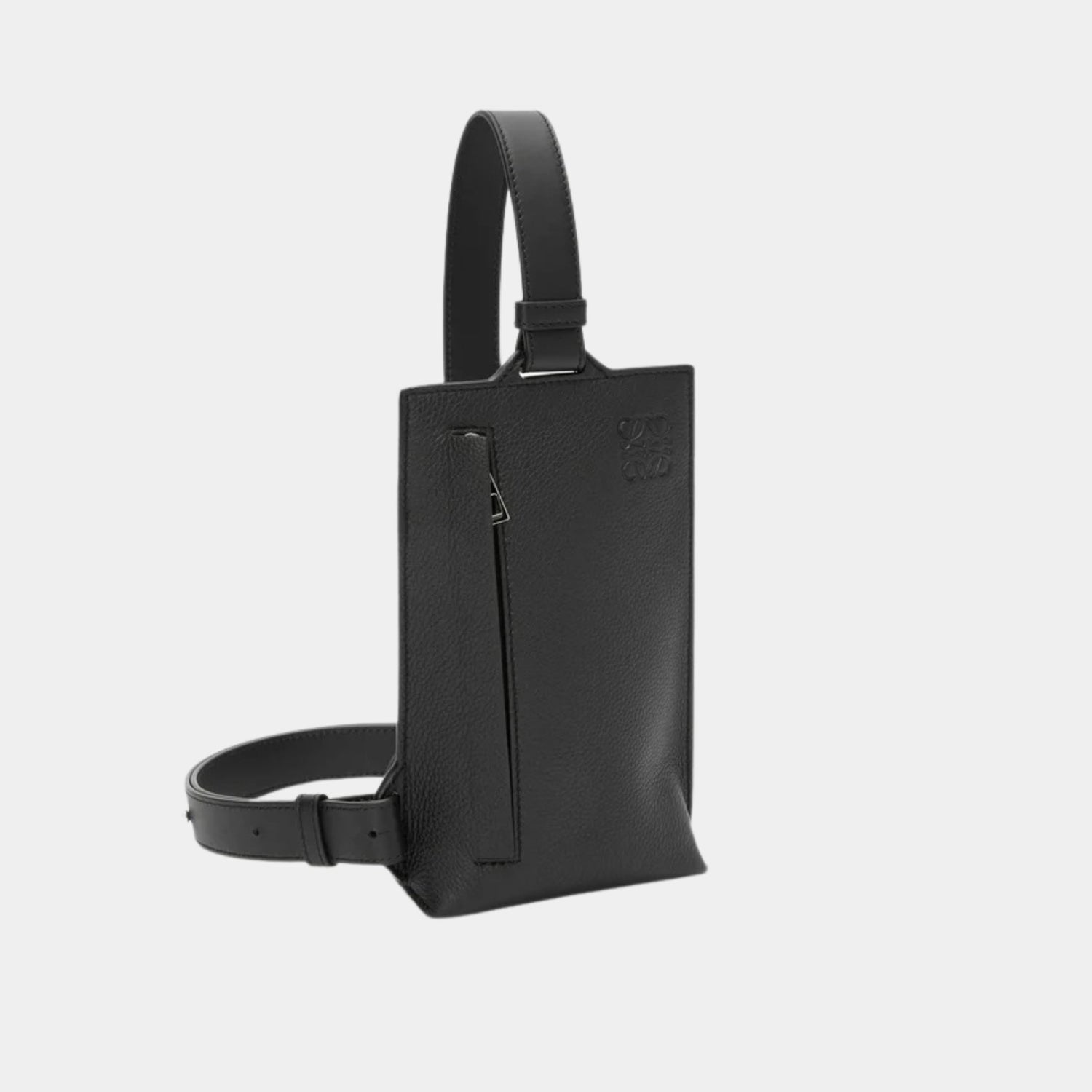 Loewe Vertical T-bag Soft Grained Calfskin, Black, Side
