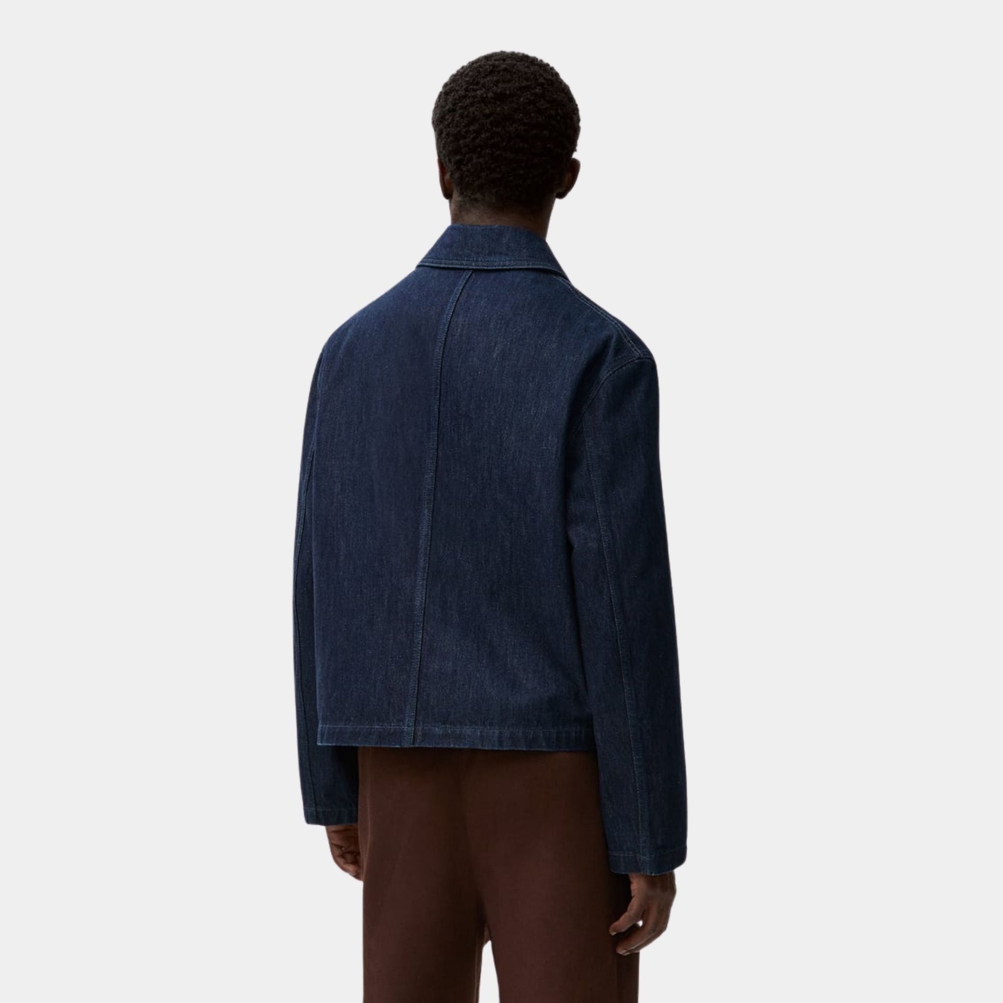 Loewe Workwear Jacket in Washed Cotton Denim, Back