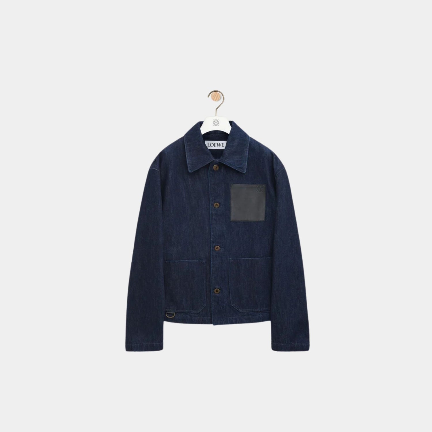Loewe Workwear Jacket in Washed Cotton Denim, Front
