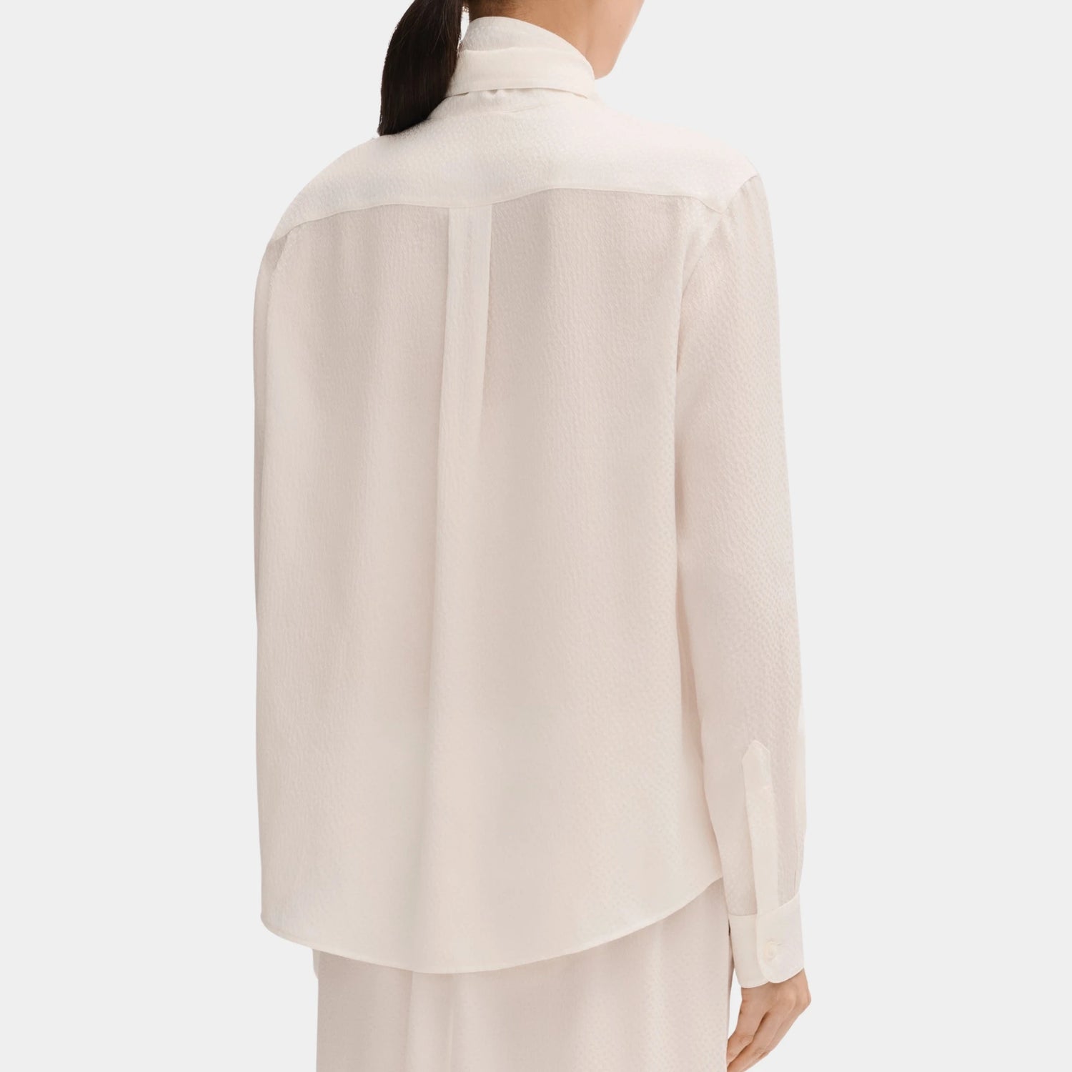 Chanel Long Sleeved Blouse in Silk Jacquard, Back