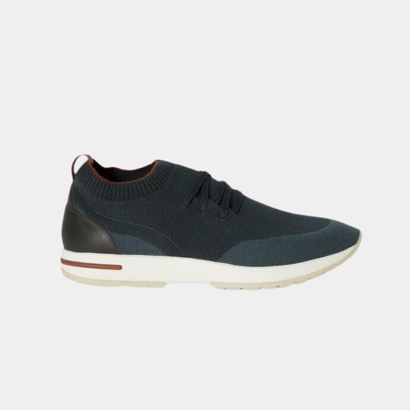 Loro Piana 360 Flexy Walk Sneaker Virgin Wool, AgaveBlue, SideView