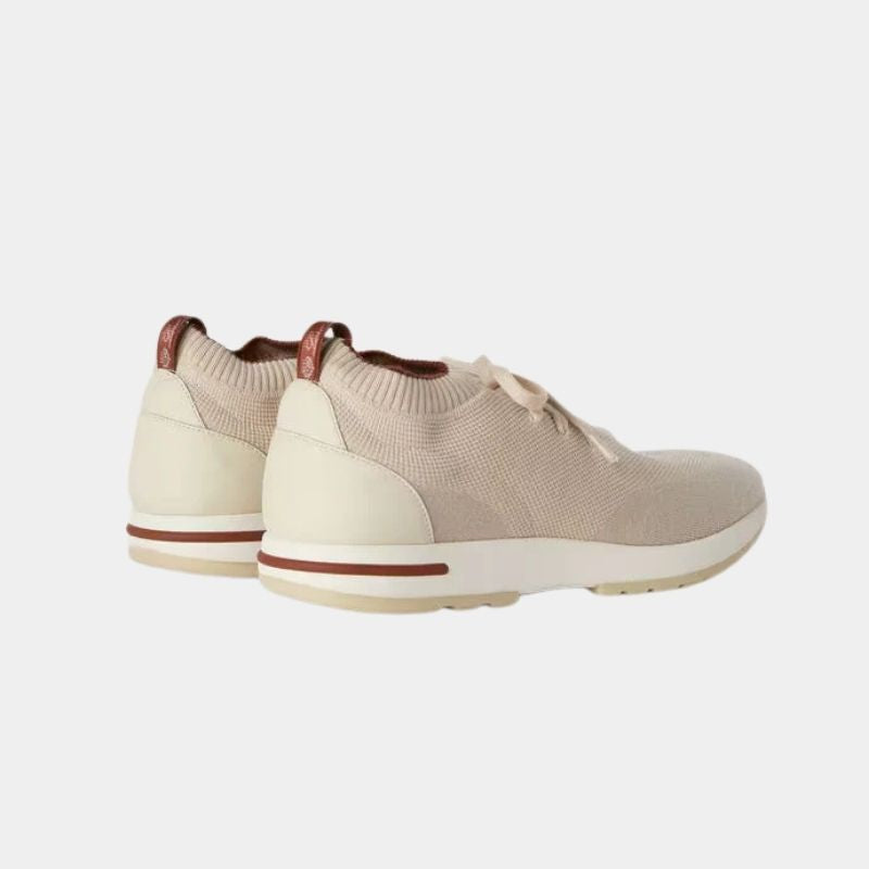 Loro Piana 360 Flexy Walk Sneaker Virgin Wool, ChaiMilk, BackView