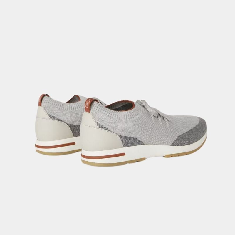 Loro Piana 360 Flexy Walk Sneaker Virgin Wool, GrayMix, BackView