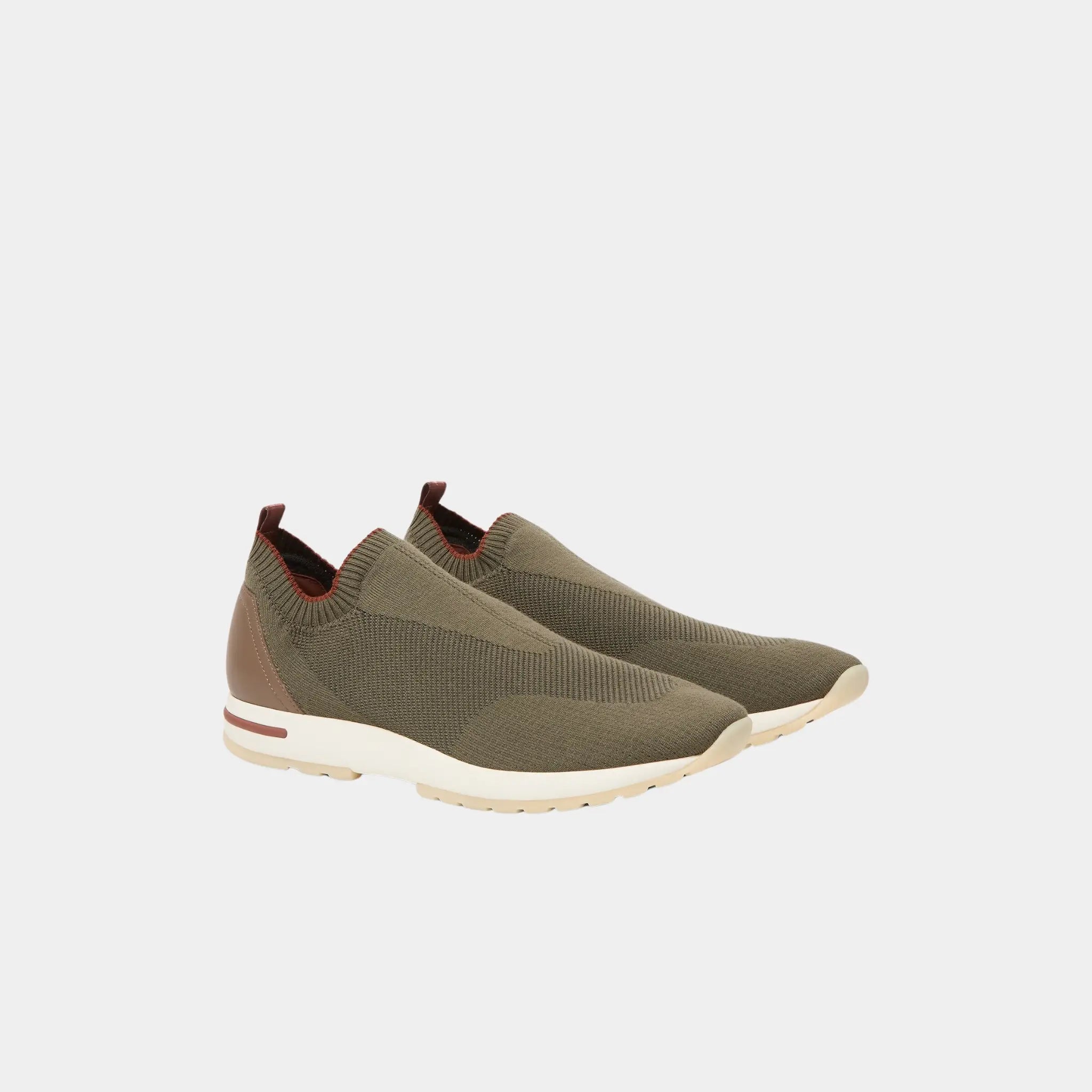 Loro Piana 360 LP Flexy Active Sneaker Virgin Wool, Military Summer, Front