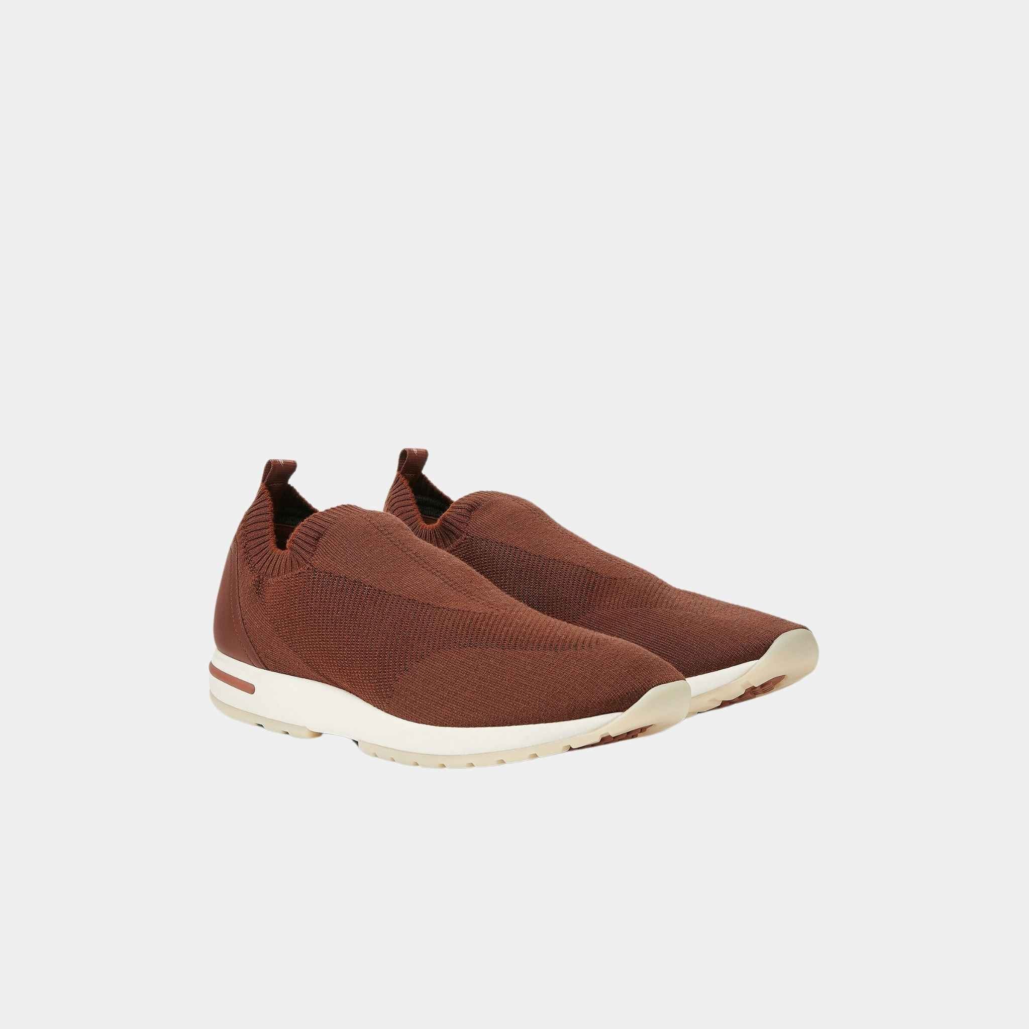 Loro Piana 360 LP Flexy Active Sneaker Virgin Wool, Moka Brown, Front