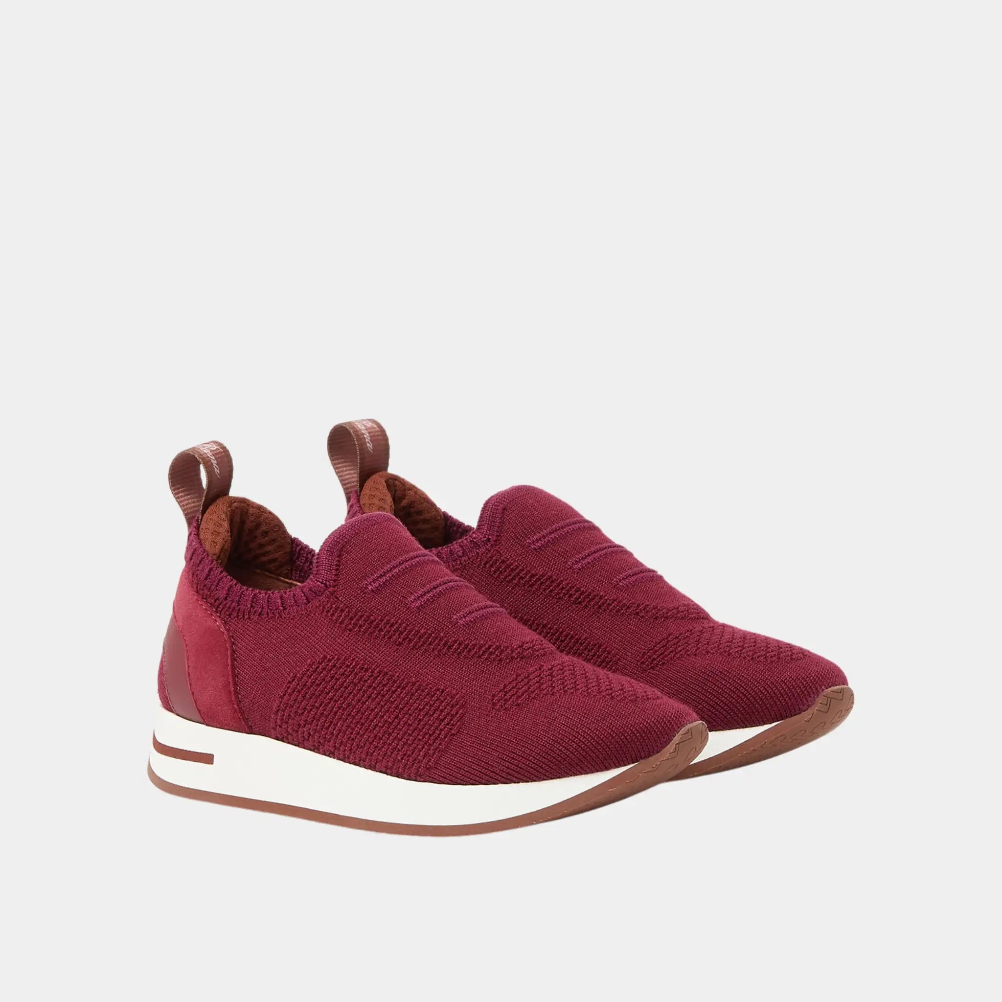 Loro Piana 360 LP Flexy Walk Kids Sneaker Wish Wool, Betel Berry, Front
