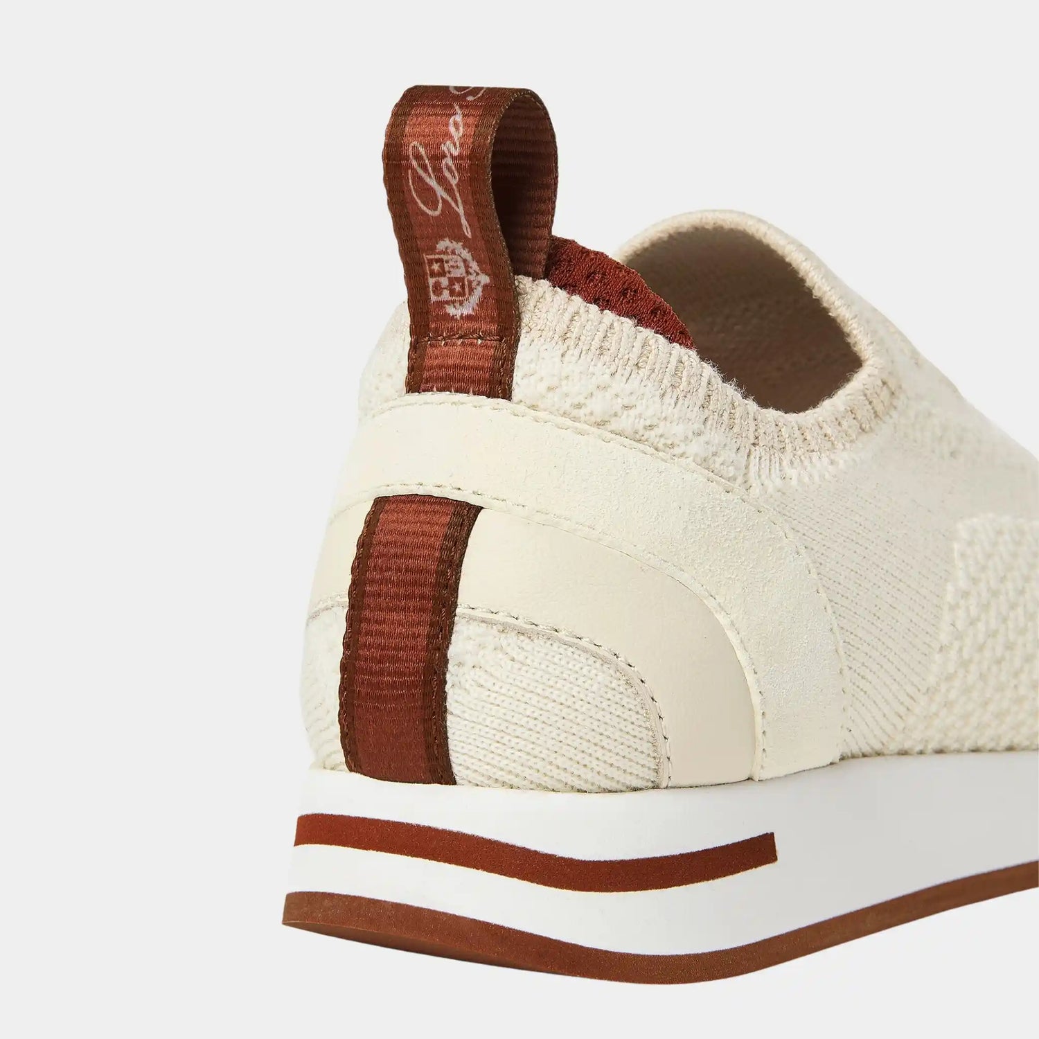 Loro Piana 360 LP Flexy Walk Kids Sneaker Wish Wool, Coconut Milk, Back