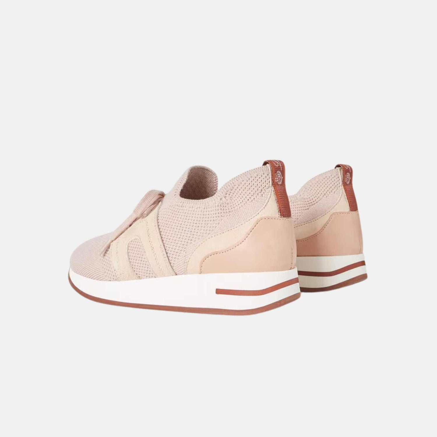 Loro Piana 360 LP Kids Flexy Walk Sneaker Wish Wool With Laces, Pink Sand, Back