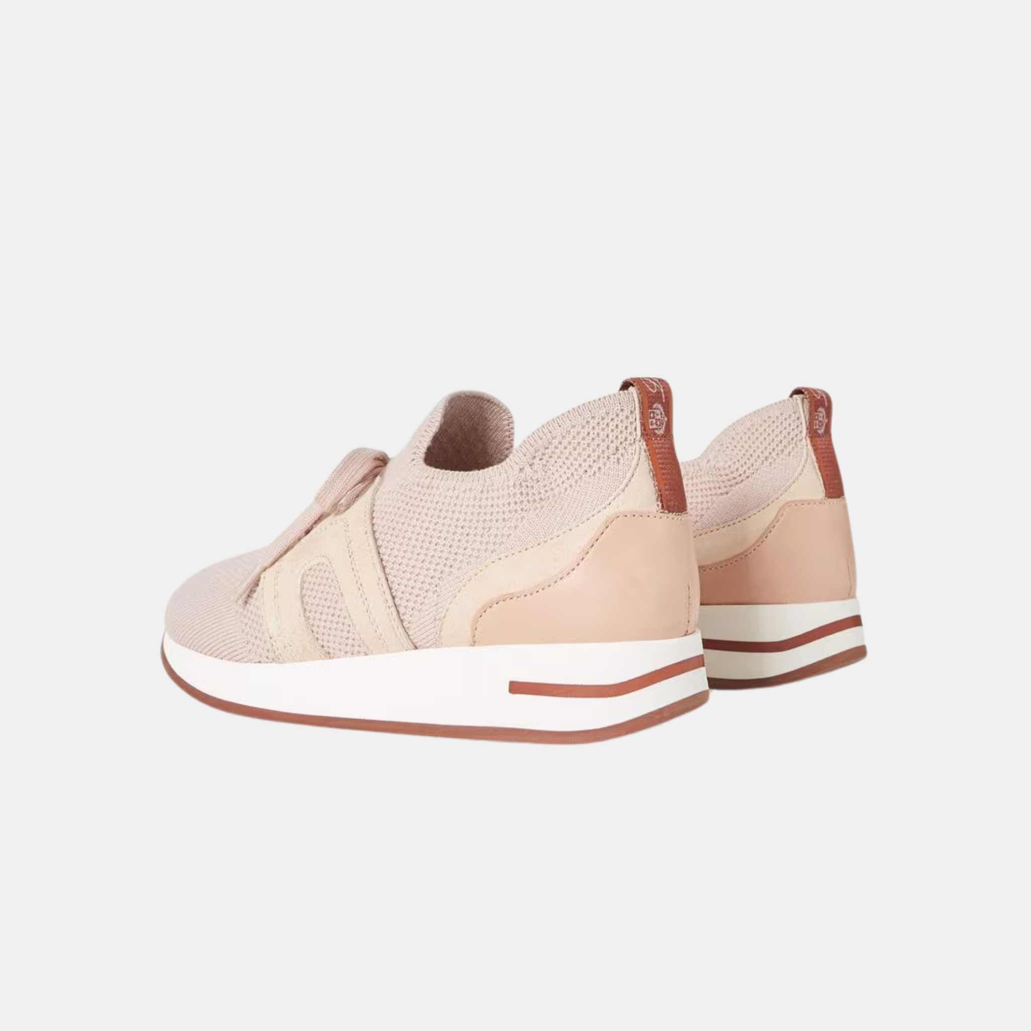 Loro Piana 360 LP Kids Flexy Walk Sneaker Wish Wool With Laces, Pink Sand, Back