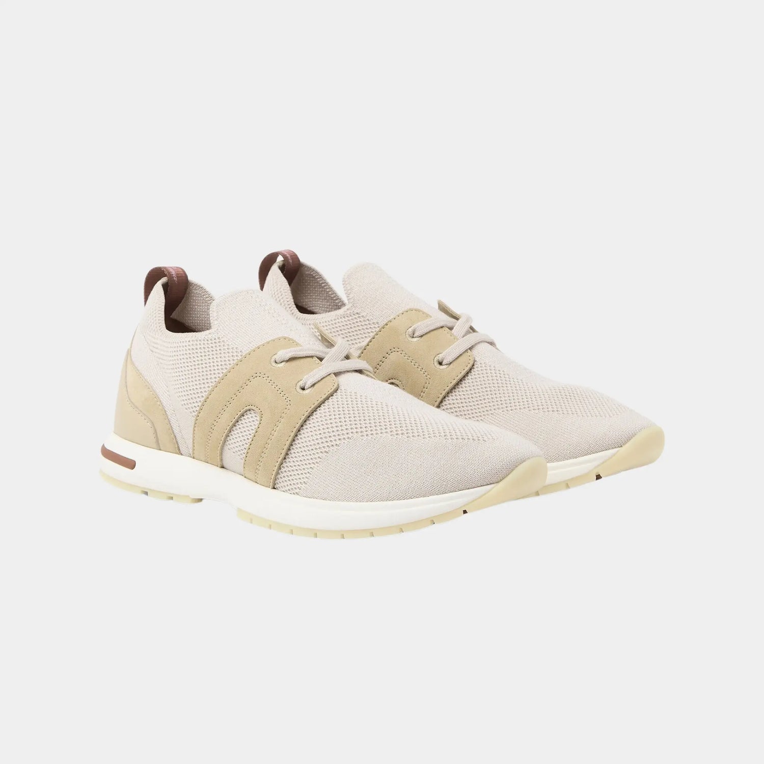 Loro Piana 360 LP Lady Flexy Walk Sneaker in Virgin Wool, Ancient Sandstone, Front