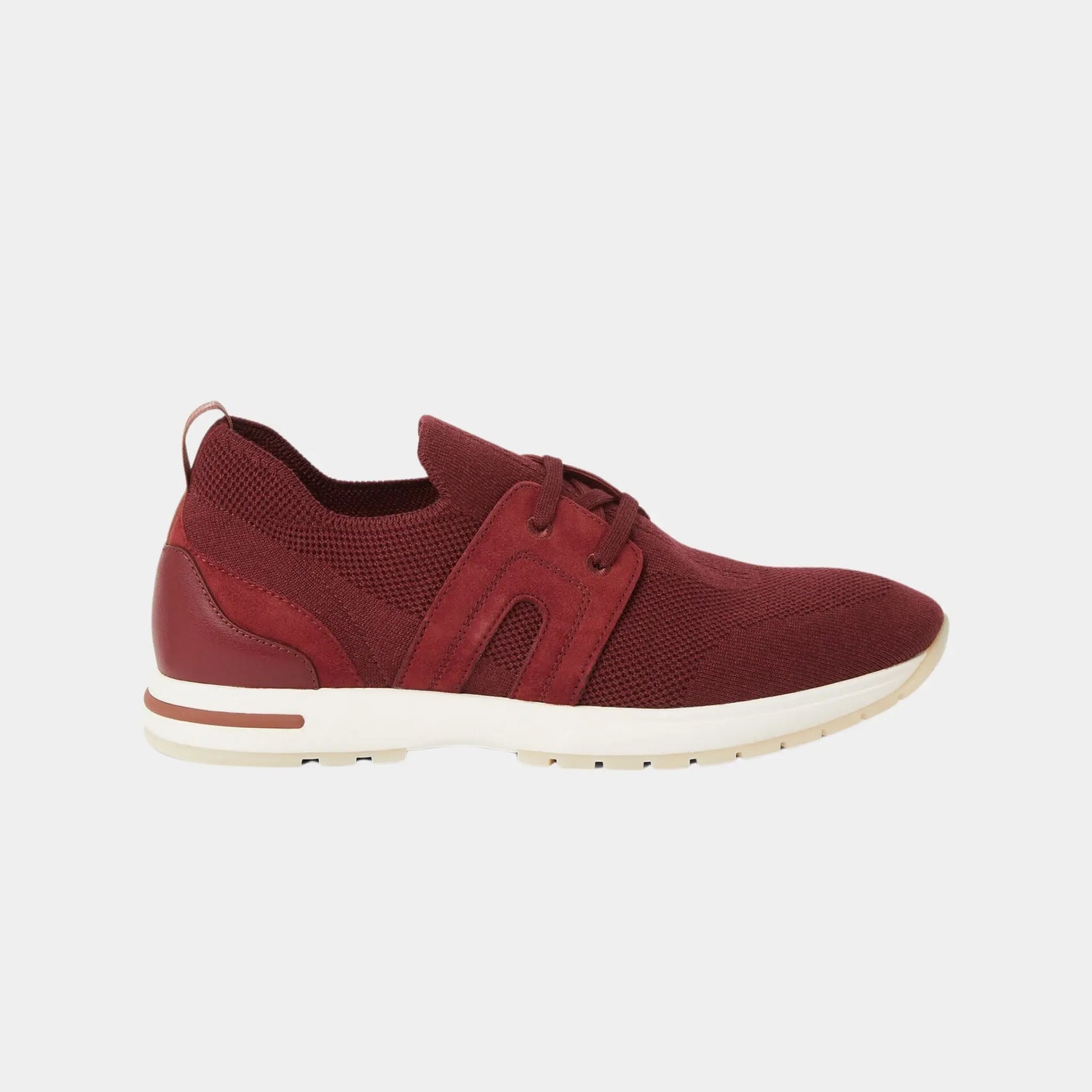 Loro Piana 360 LP Lady Flexy Walk Sneaker in Virgin Wool, Garnet Wine, Side