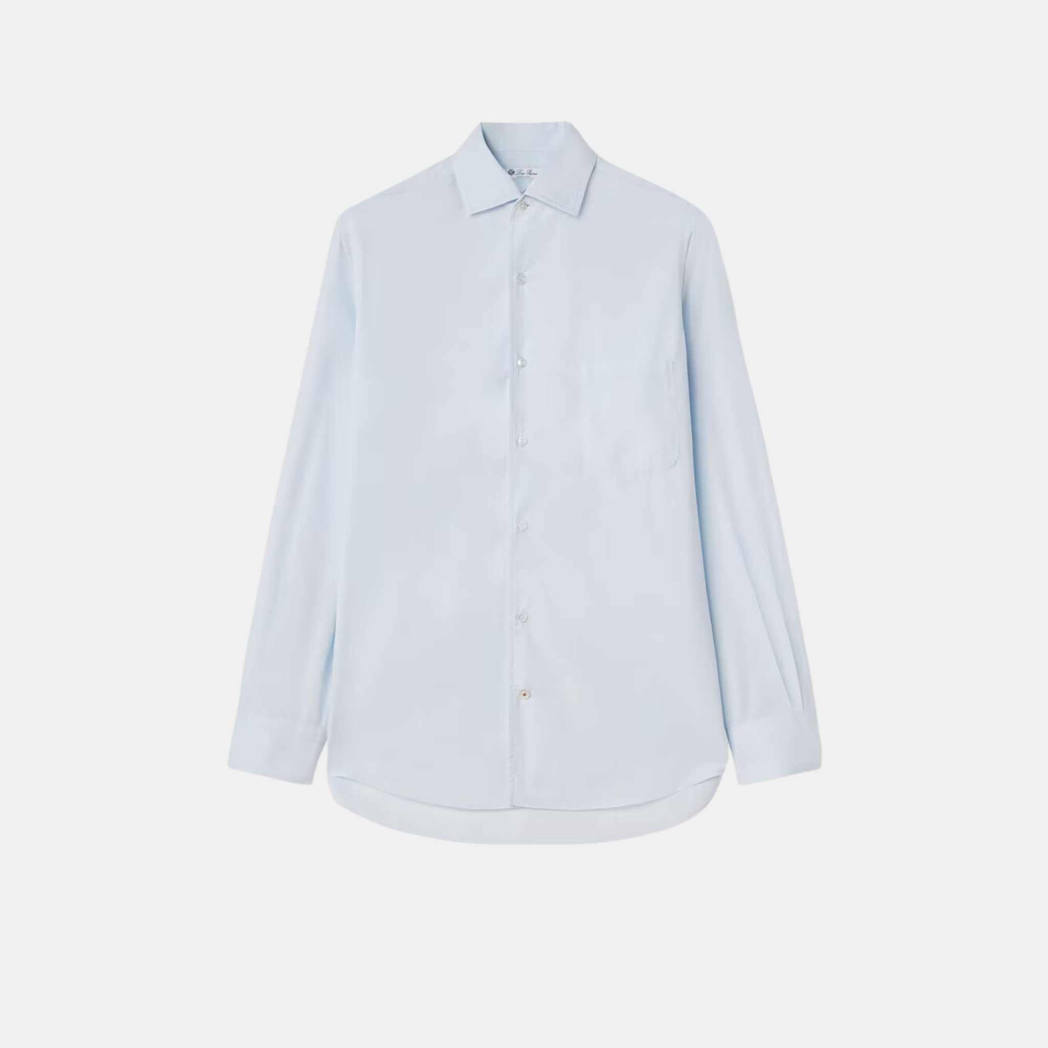 Loro Piana André Shirt Cotton, Azure, Front