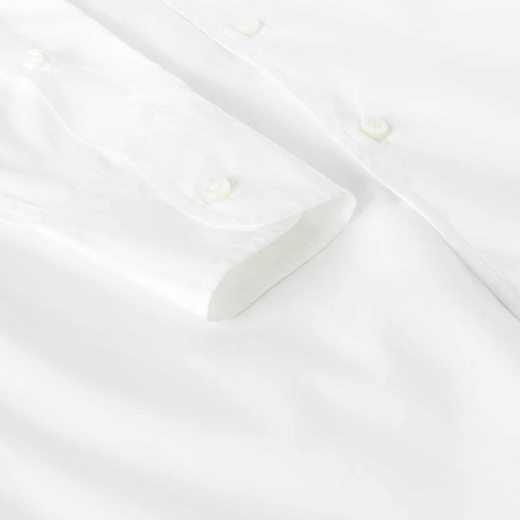 Loro Piana André Shirt Cotton, Optic White, Closeup