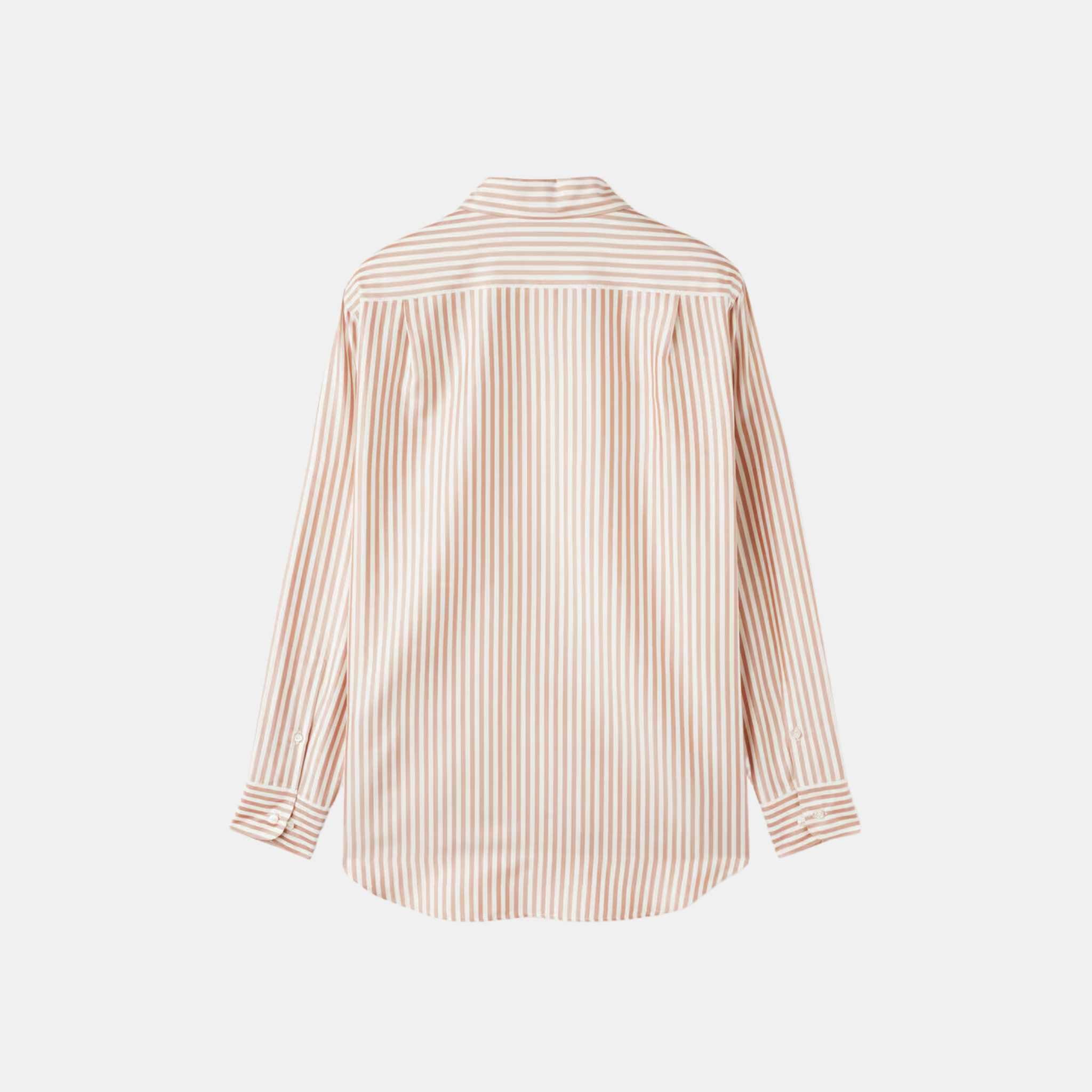 Loro Piana André Shirt Silk Washed Hazel Stripes, Back