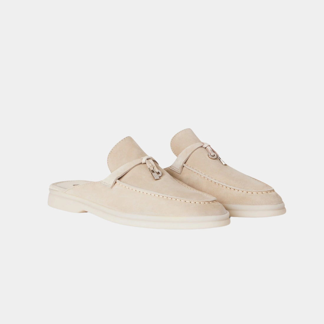لوفرات بابوش Charms Walk من Loro Piana، شمواه وكتان، أمامي