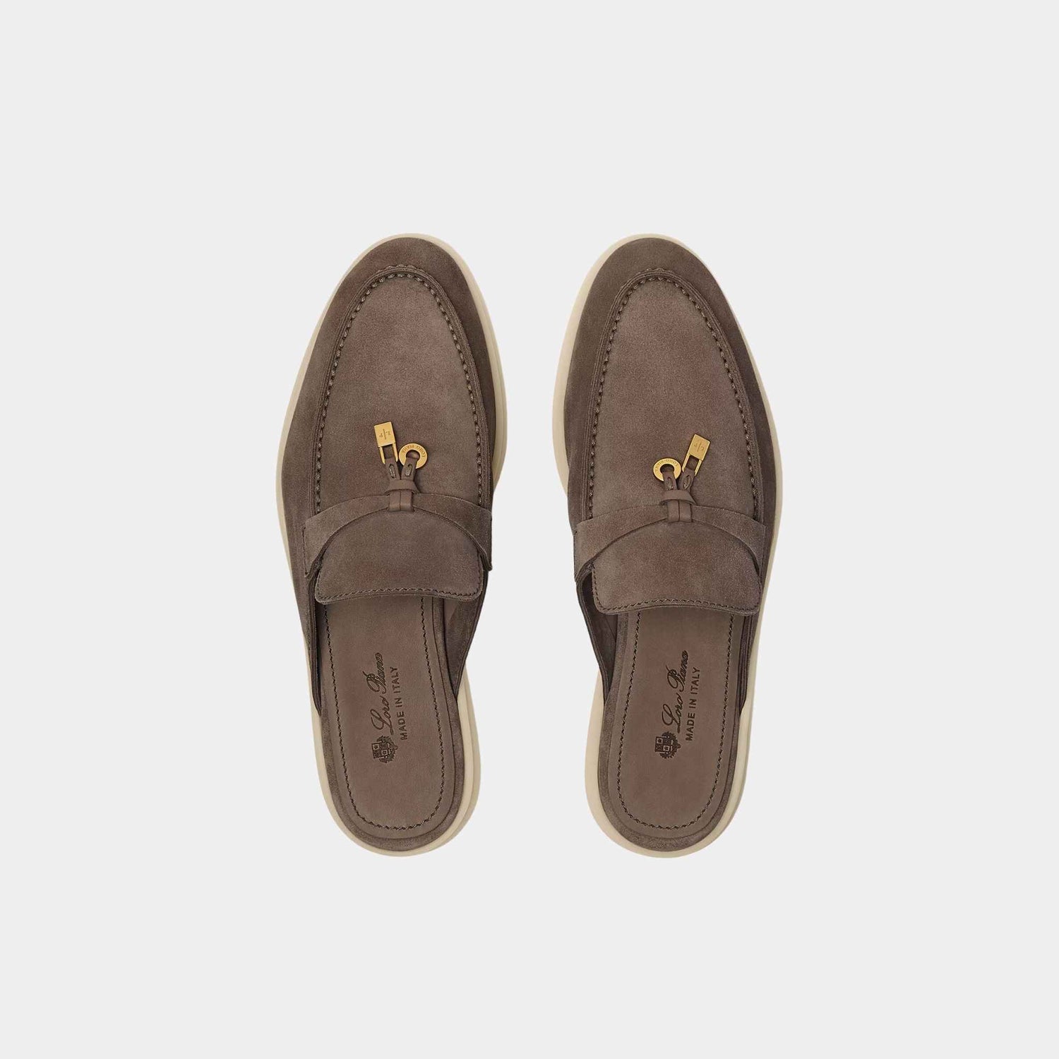 Loro Piana Babouche Charms Walk Loafers Suede, Rain Drops, Top