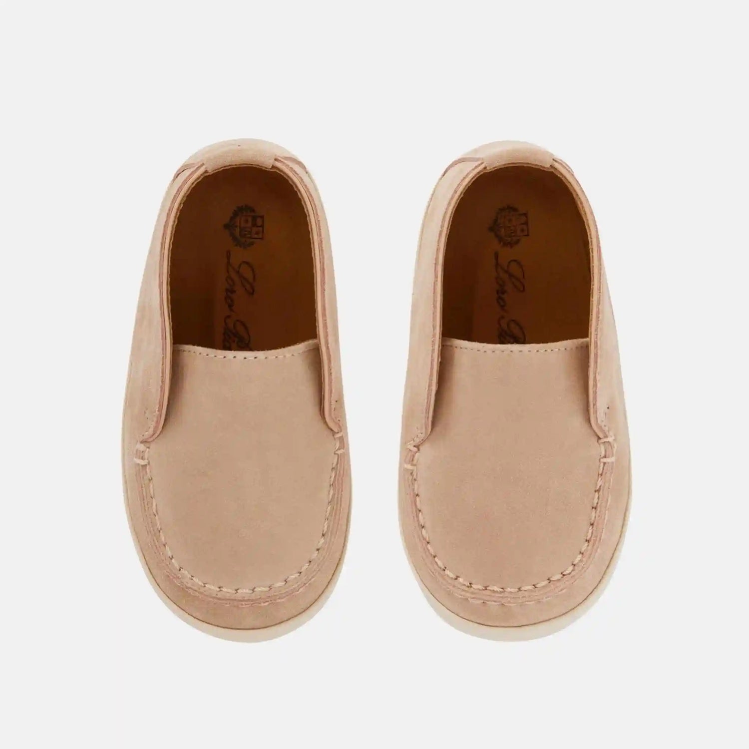 Loro Piana Baby Open Walk Ankle Boot in Suede, Pink Sand, Top